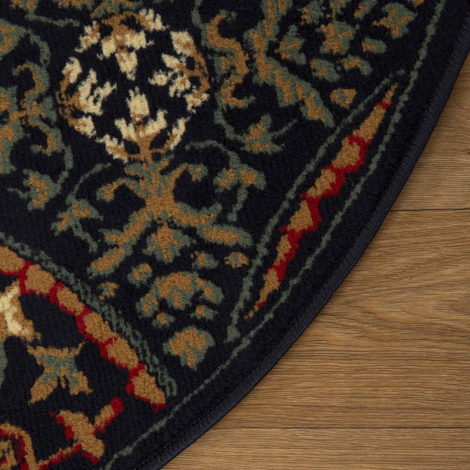 imageSuperior Indoor Area Rug Plush Carpet Cover Vintage Oriental Medallion Ideal for Hallway Entry Living Room Dining Bedroom Office Kitchen Fancy Medallion Collection 5 x 5 Midnight BlueMidnight Blue