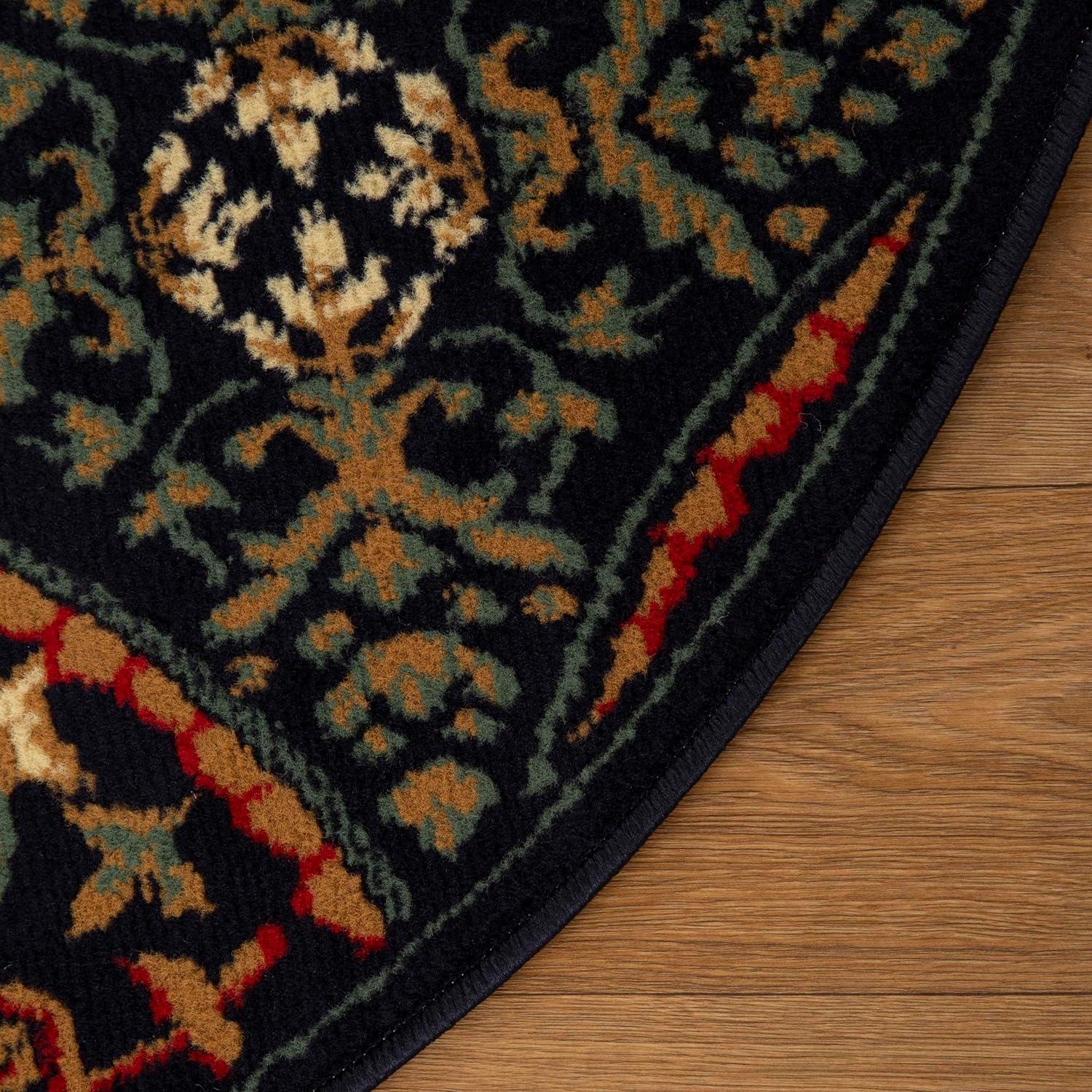 imageSuperior Indoor Area Rug Plush Carpet Cover Vintage Oriental Medallion Ideal for Hallway Entry Living Room Dining Bedroom Office Kitchen Fancy Medallion Collection 5 x 5 Midnight BlueMidnight Blue