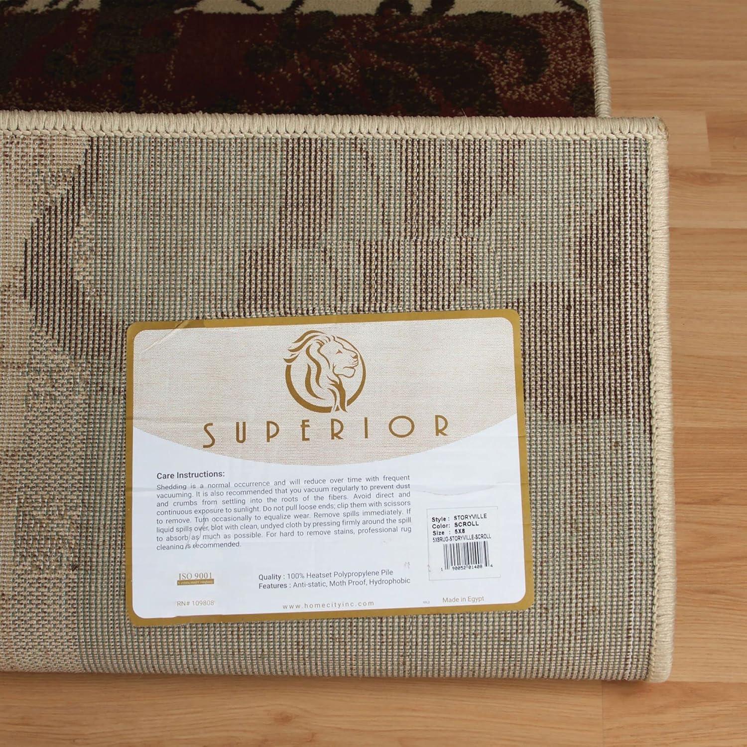 imageSuperior Indoor Area Rug Plush Carpet Cover Vintage Oriental Medallion Ideal for Hallway Entry Living Room Dining Bedroom Office Kitchen Fancy Medallion Collection 5 x 5 Midnight BlueChocolate