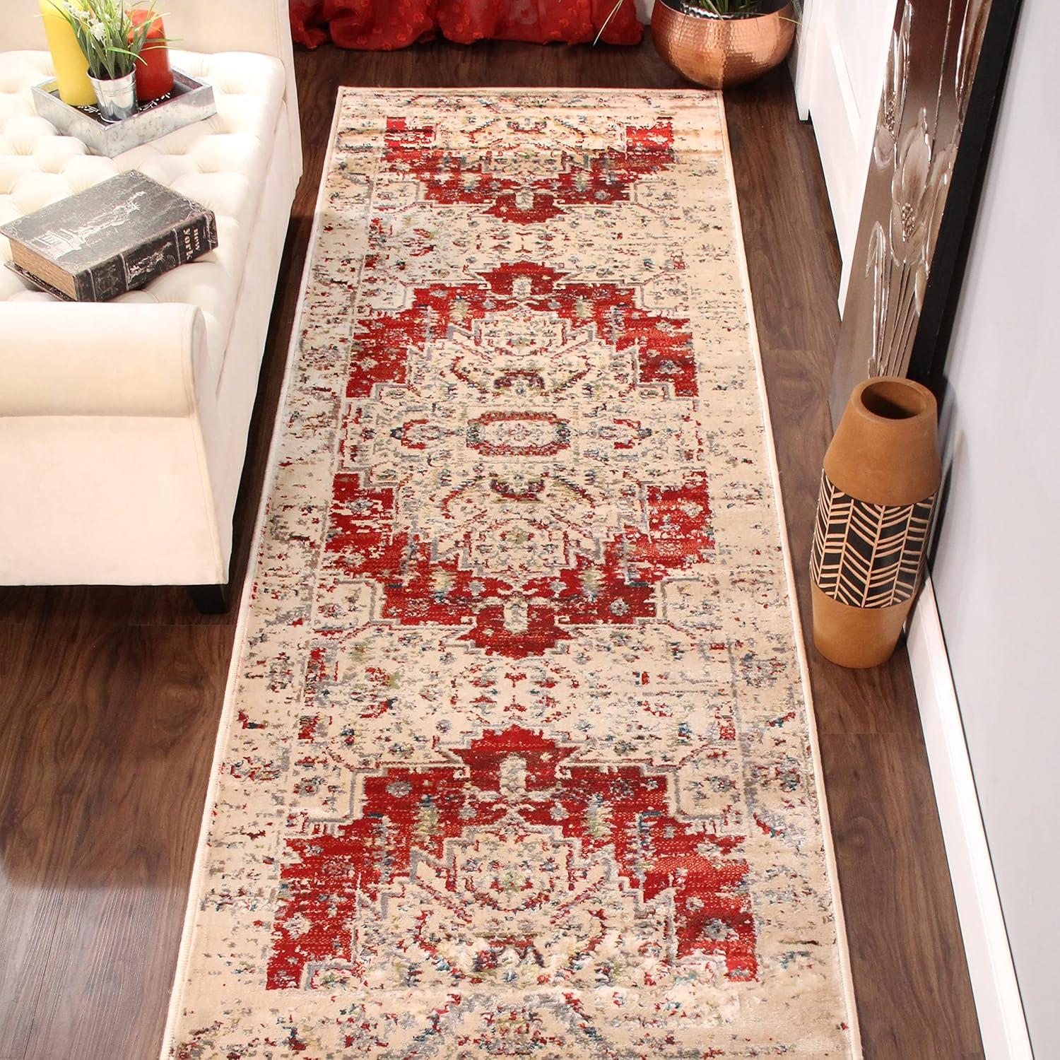 imageSuperior Indoor Area Rug or Runner Modern Abstract Floor Decor Soft Plush Rugs Aesthetic Home Accessories For Living Room Bedroom Office Kitchen Dining Cullen Collection 2 x 3 Brown BlackRed