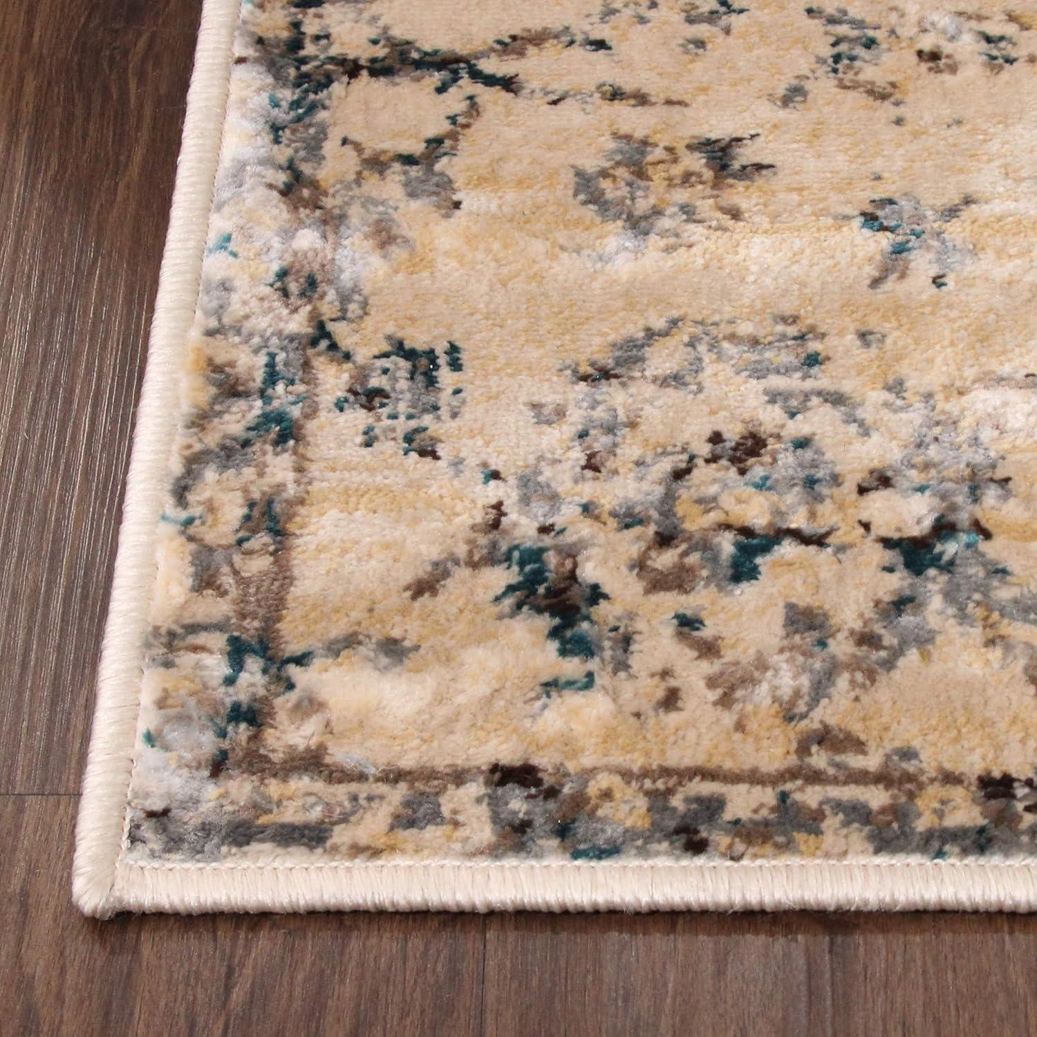 imageSuperior Indoor Area Rug or Runner Modern Abstract Floor Decor Soft Plush Rugs Aesthetic Home Accessories For Living Room Bedroom Office Kitchen Dining Cullen Collection 2 x 3 Brown BlackTeal Brown