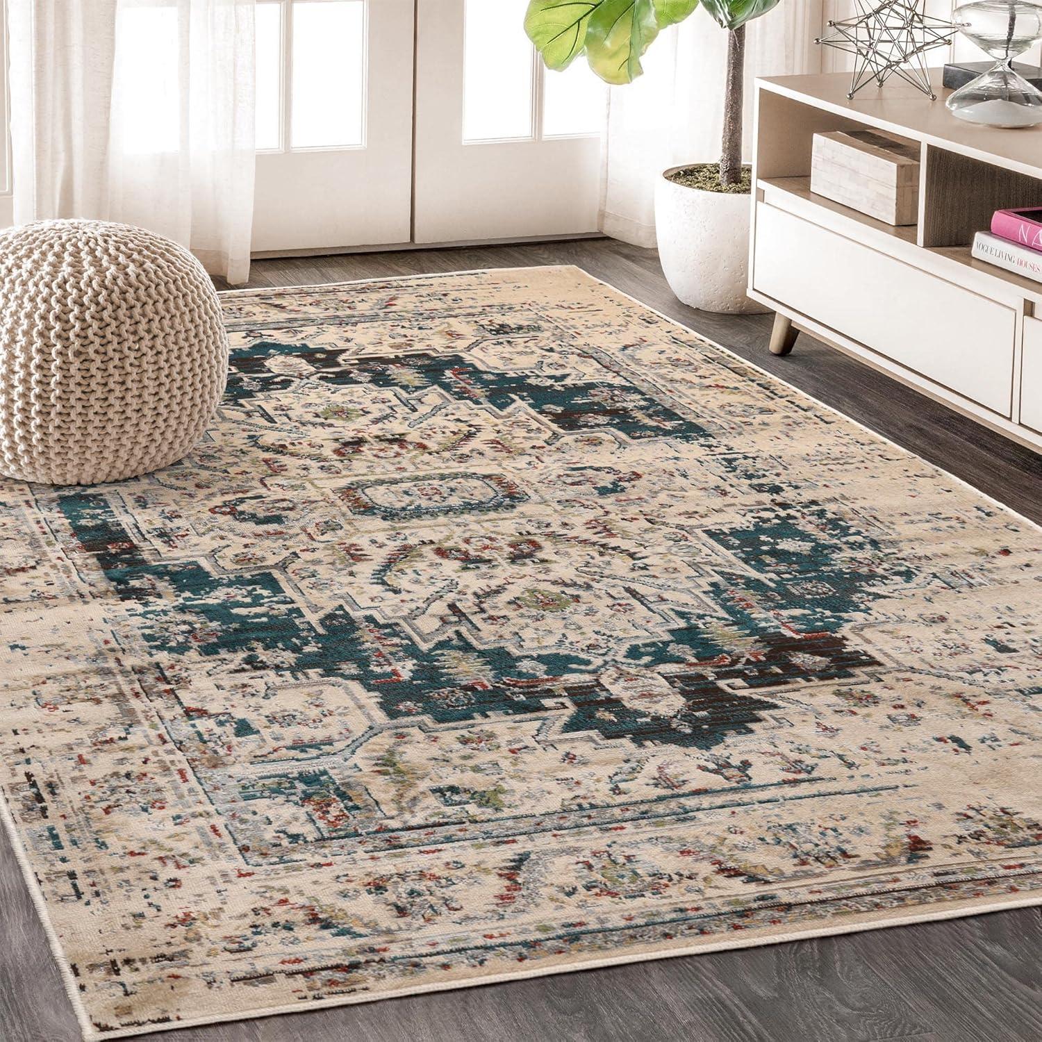 imageSuperior Indoor Area Rug or Runner Modern Abstract Floor Decor Soft Plush Rugs Aesthetic Home Accessories For Living Room Bedroom Office Kitchen Dining Cullen Collection 2 x 3 Brown BlackTeal