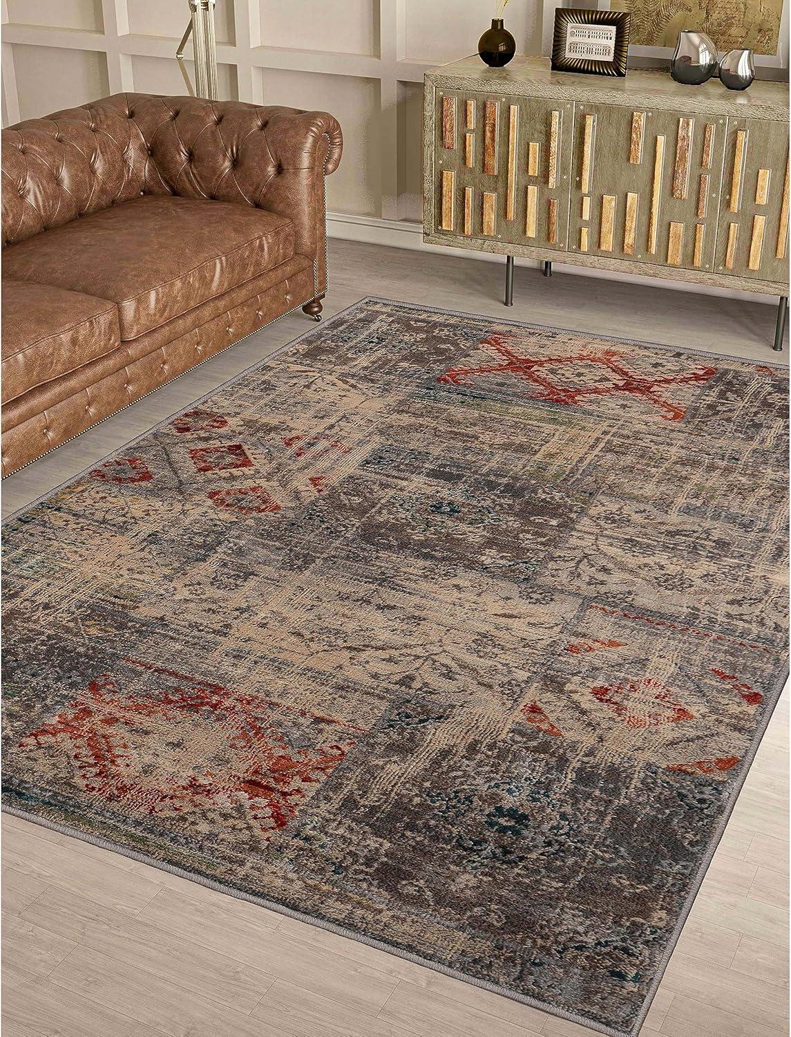 imageSuperior Indoor Area Rug or Runner Modern Abstract Floor Decor Soft Plush Rugs Aesthetic Home Accessories For Living Room Bedroom Office Kitchen Dining Cullen Collection 2 x 3 Brown BlackAmara  Grey