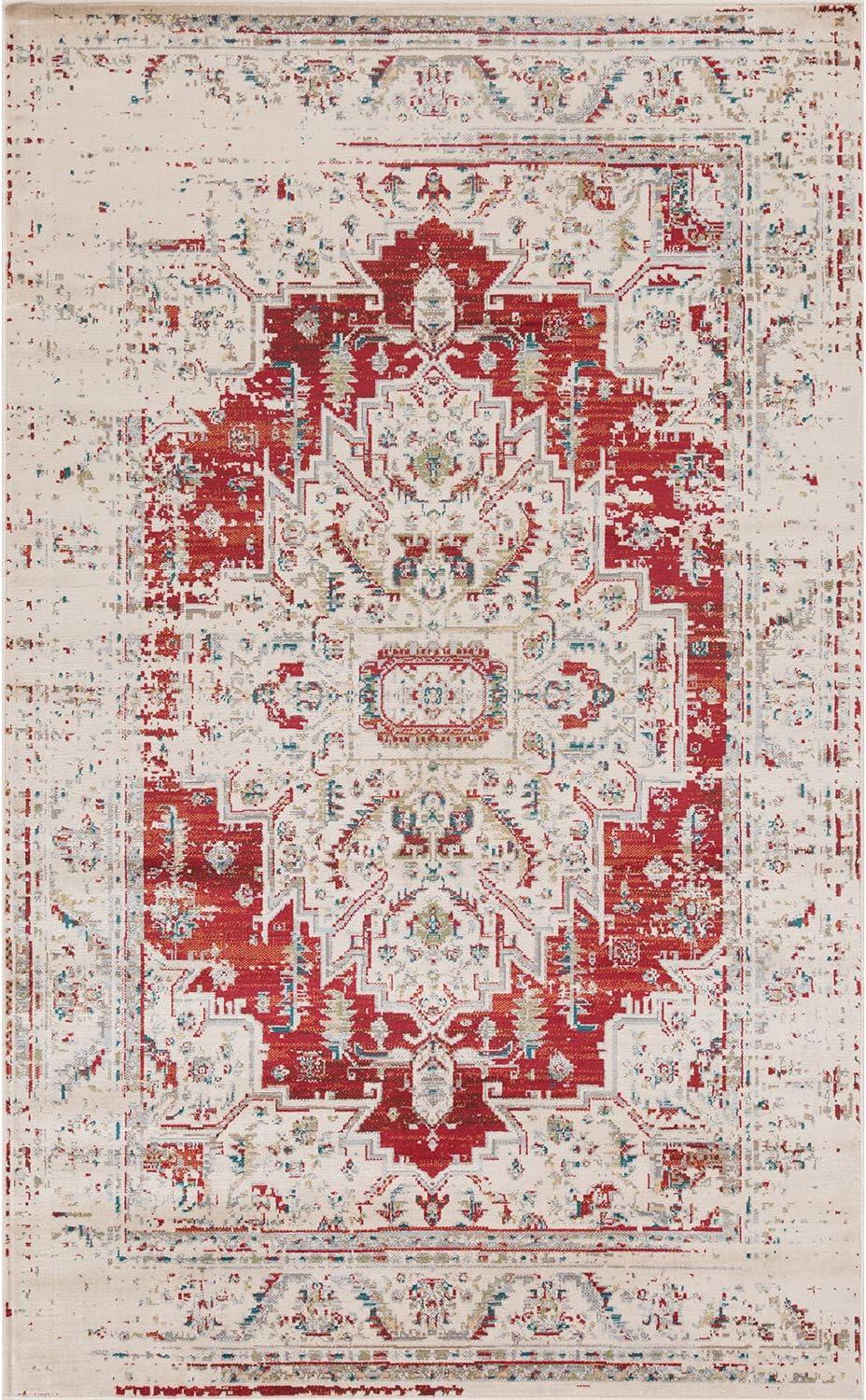 imageSuperior Indoor Area Rug or Runner Modern Abstract Floor Decor Soft Plush Rugs Aesthetic Home Accessories For Living Room Bedroom Office Kitchen Dining Cullen Collection 2 x 3 Brown BlackRed