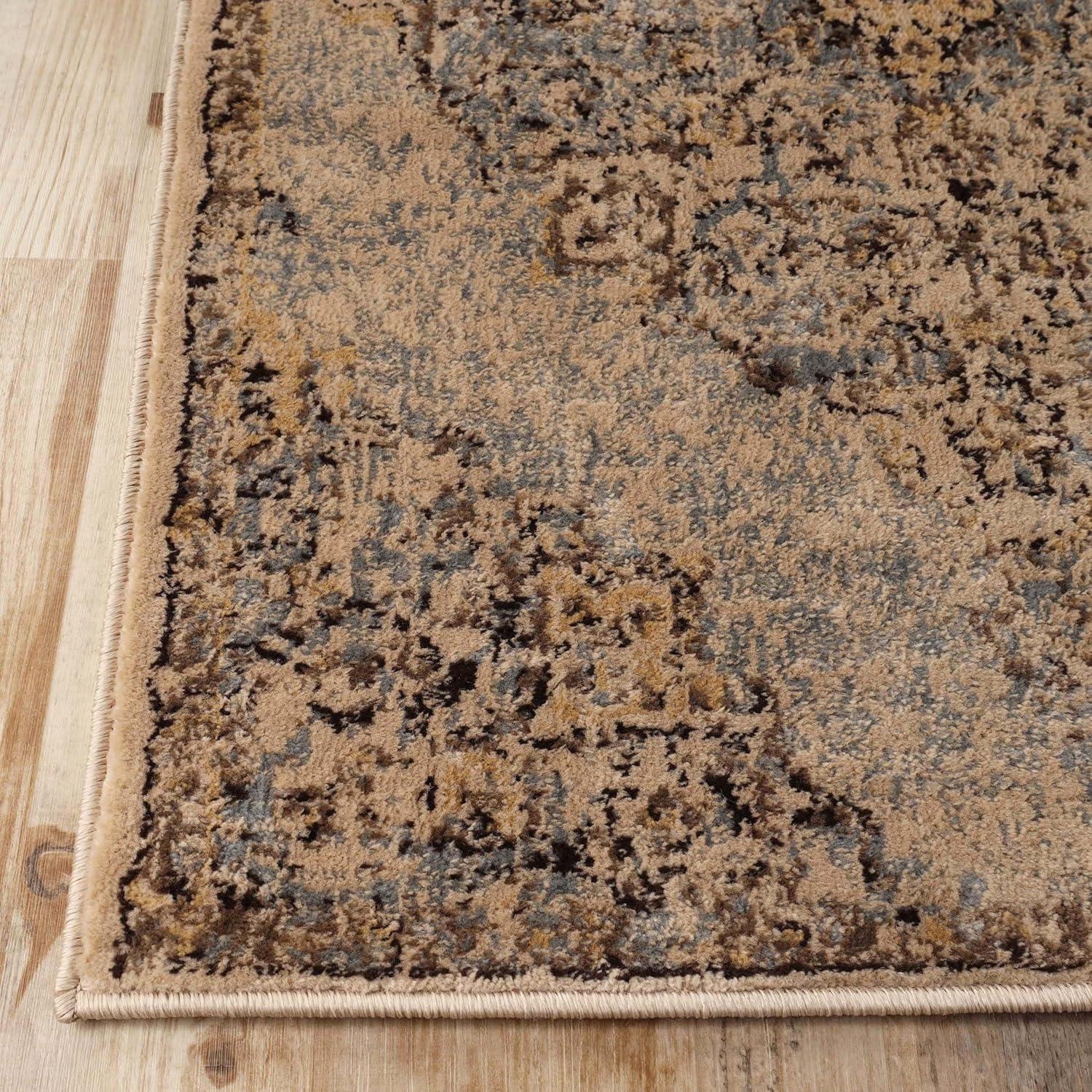 imageSuperior Indoor Area Rug or Runner Modern Abstract Floor Decor Soft Plush Rugs Aesthetic Home Accessories For Living Room Bedroom Office Kitchen Dining Cullen Collection 2 x 3 Brown BlackMeve  Ivorygrey  Z