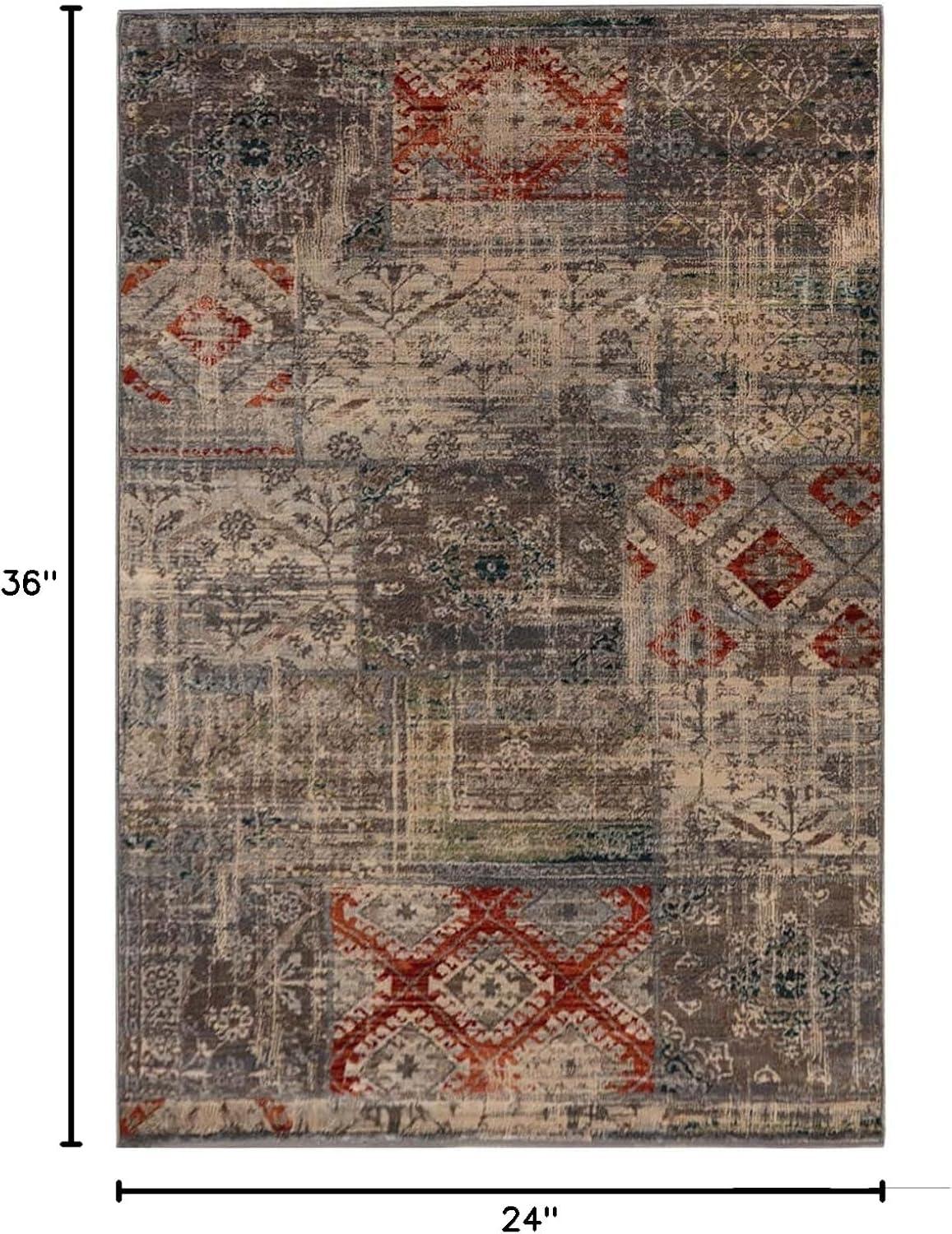 imageSuperior Indoor Area Rug or Runner Modern Abstract Floor Decor Soft Plush Rugs Aesthetic Home Accessories For Living Room Bedroom Office Kitchen Dining Cullen Collection 2 x 3 Brown BlackAmara  Grey