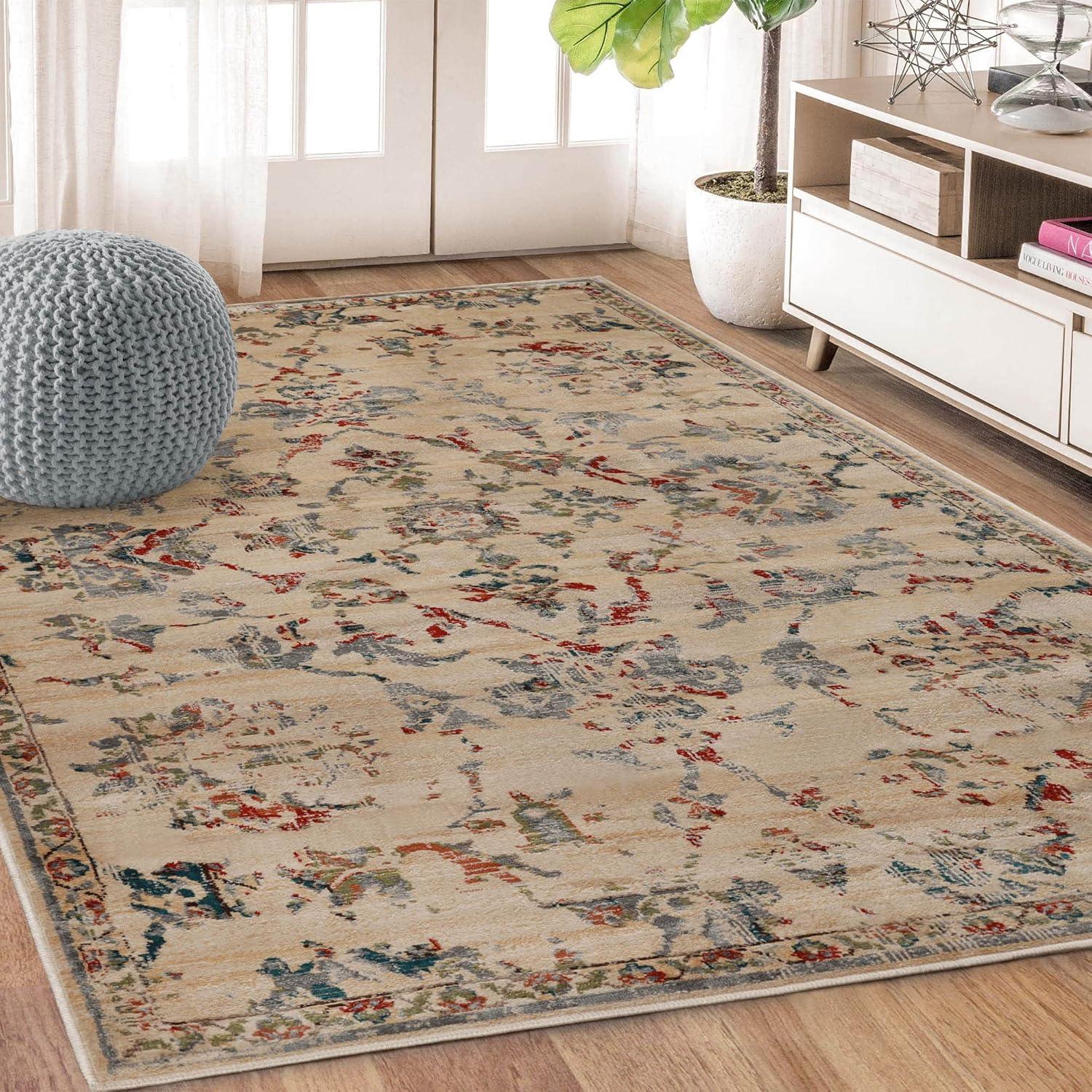 imageSuperior Indoor Area Rug or Runner Modern Abstract Floor Decor Soft Plush Rugs Aesthetic Home Accessories For Living Room Bedroom Office Kitchen Dining Cullen Collection 2 x 3 Brown BlackRed Brown