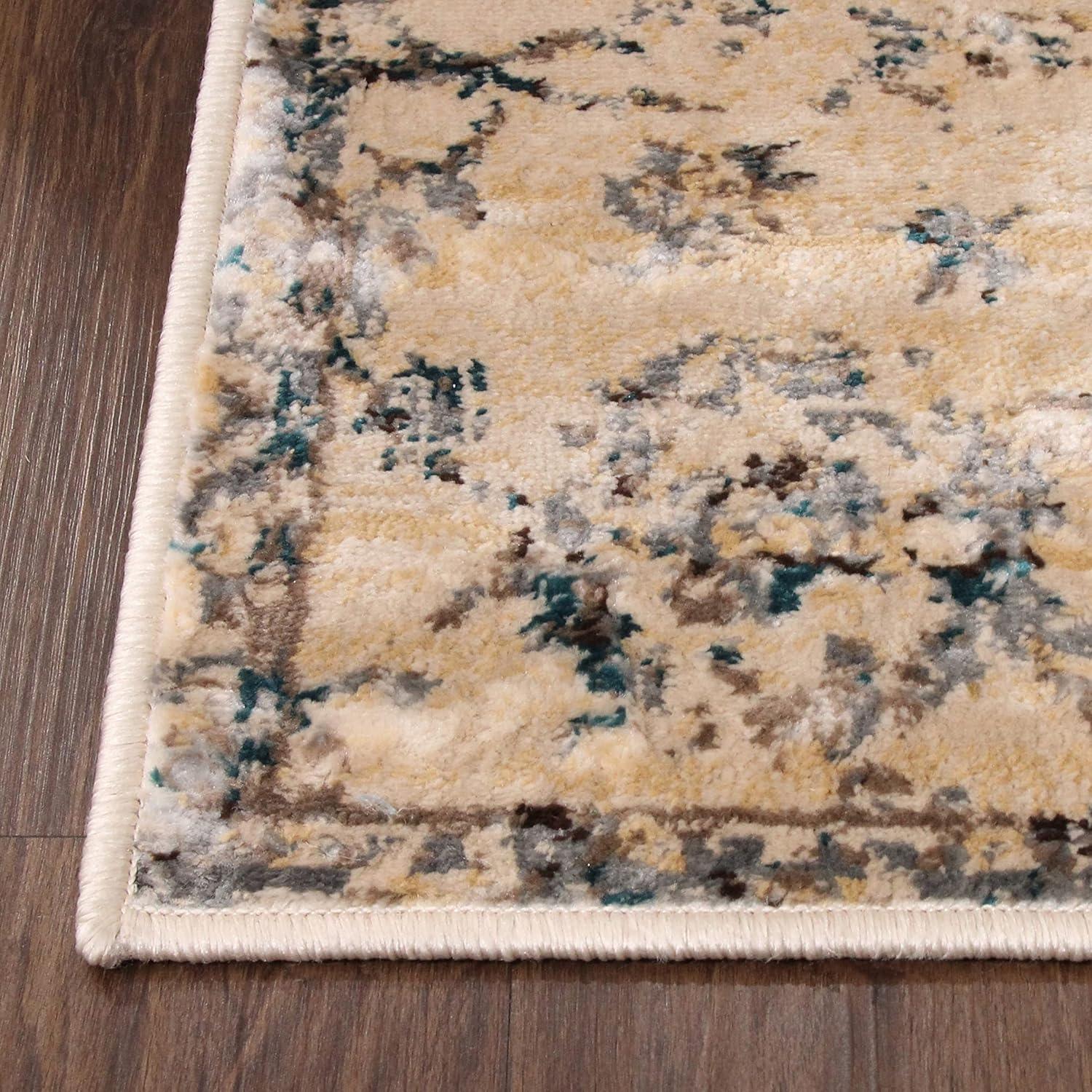 imageSuperior Indoor Area Rug or Runner Modern Abstract Floor Decor Soft Plush Rugs Aesthetic Home Accessories For Living Room Bedroom Office Kitchen Dining Cullen Collection 2 x 3 Brown BlackTeal Brown