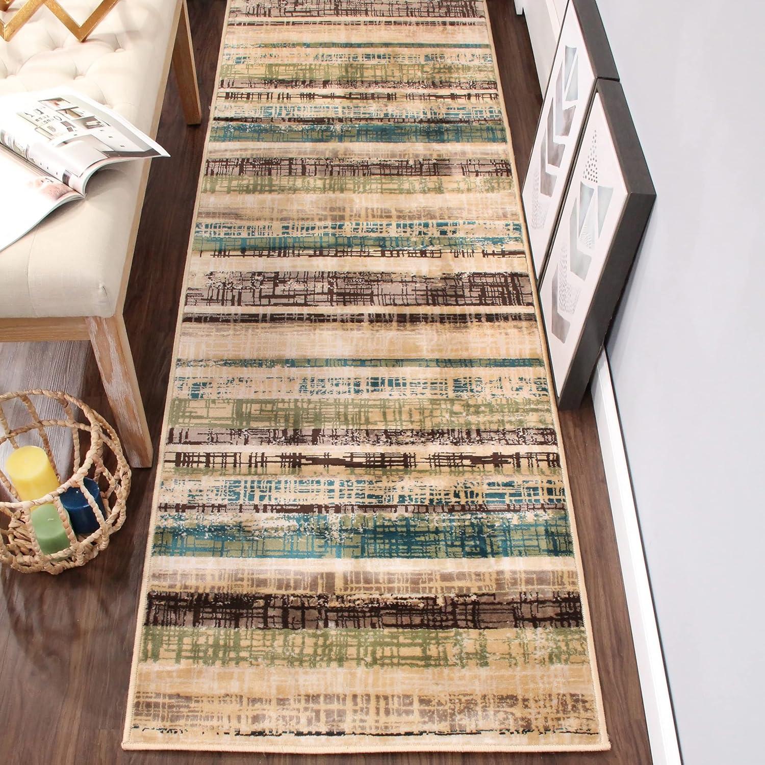 imageSuperior Indoor Area Rug or Runner Modern Abstract Floor Decor Soft Plush Rugs Aesthetic Home Accessories For Living Room Bedroom Office Kitchen Dining Cullen Collection 2 x 3 Brown BlackChocolate