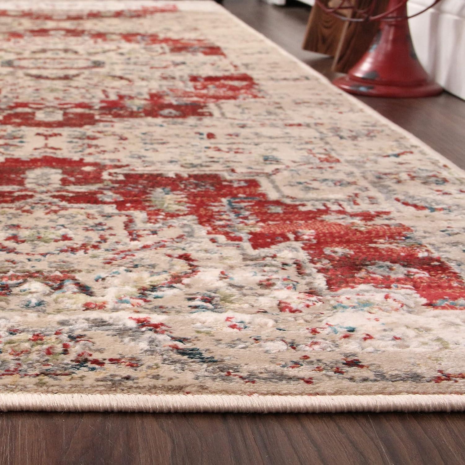 imageSuperior Indoor Area Rug or Runner Modern Abstract Floor Decor Soft Plush Rugs Aesthetic Home Accessories For Living Room Bedroom Office Kitchen Dining Cullen Collection 2 x 3 Brown BlackRed  Z