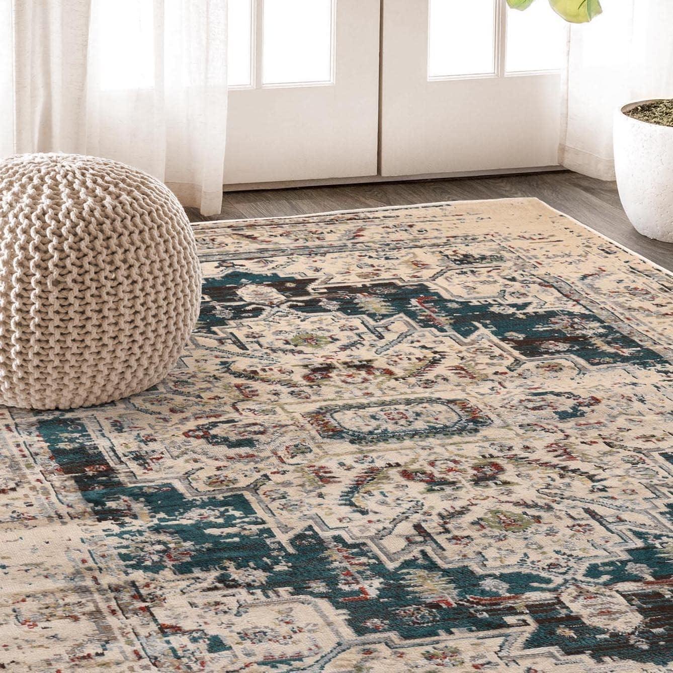 imageSuperior Indoor Area Rug or Runner Modern Abstract Floor Decor Soft Plush Rugs Aesthetic Home Accessories For Living Room Bedroom Office Kitchen Dining Cullen Collection 2 x 3 Brown BlackTeal