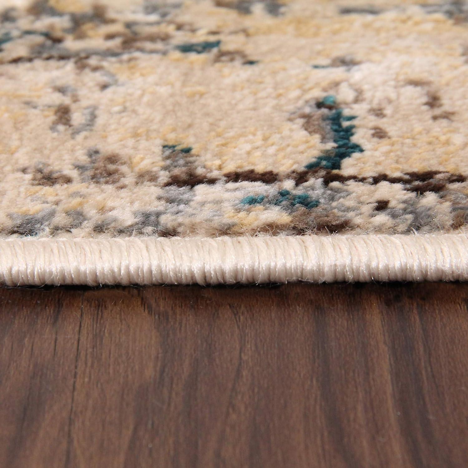 imageSuperior Indoor Area Rug or Runner Modern Abstract Floor Decor Soft Plush Rugs Aesthetic Home Accessories For Living Room Bedroom Office Kitchen Dining Cullen Collection 2 x 3 Brown BlackTeal Brown