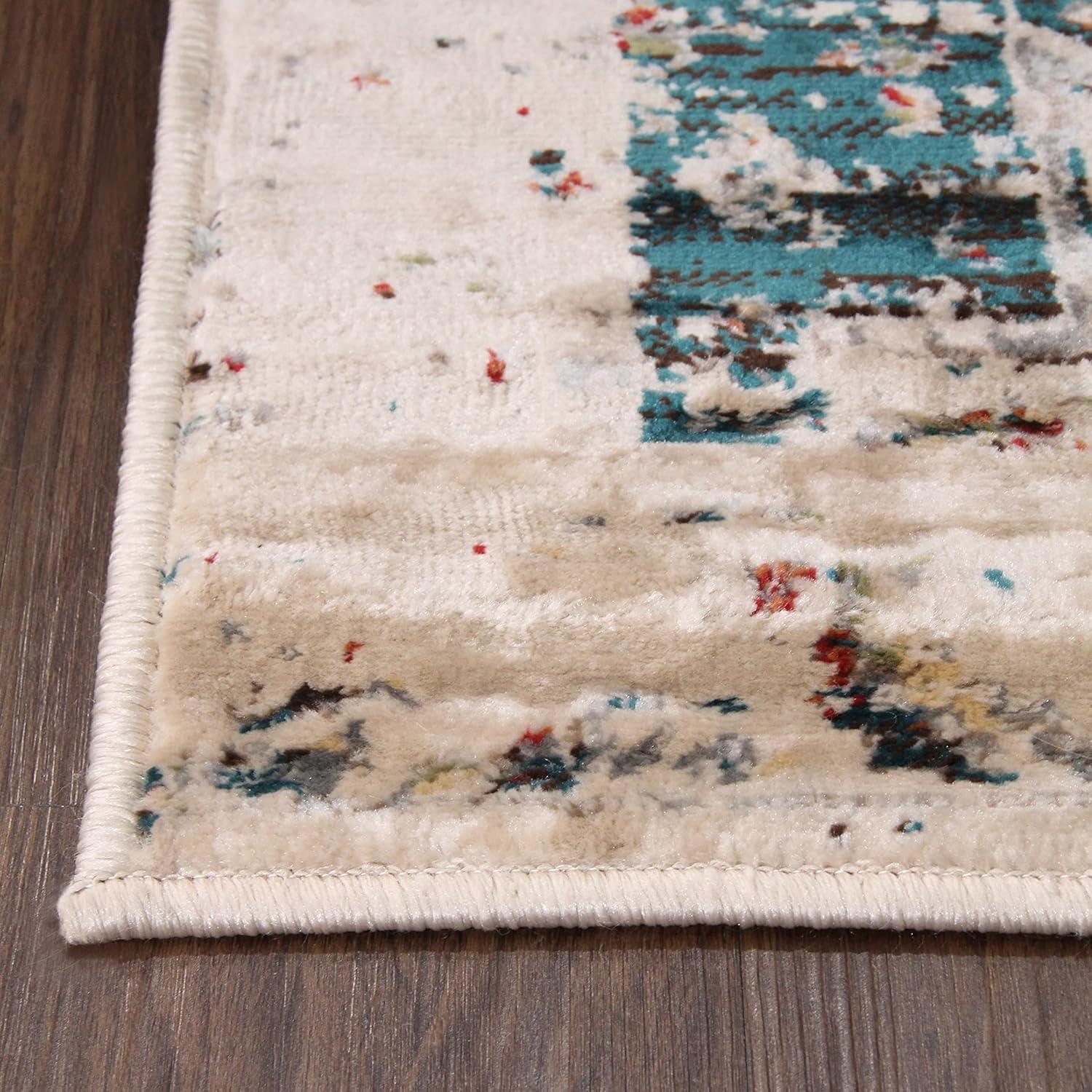 imageSuperior Indoor Area Rug or Runner Modern Abstract Floor Decor Soft Plush Rugs Aesthetic Home Accessories For Living Room Bedroom Office Kitchen Dining Cullen Collection 2 x 3 Brown BlackTeal