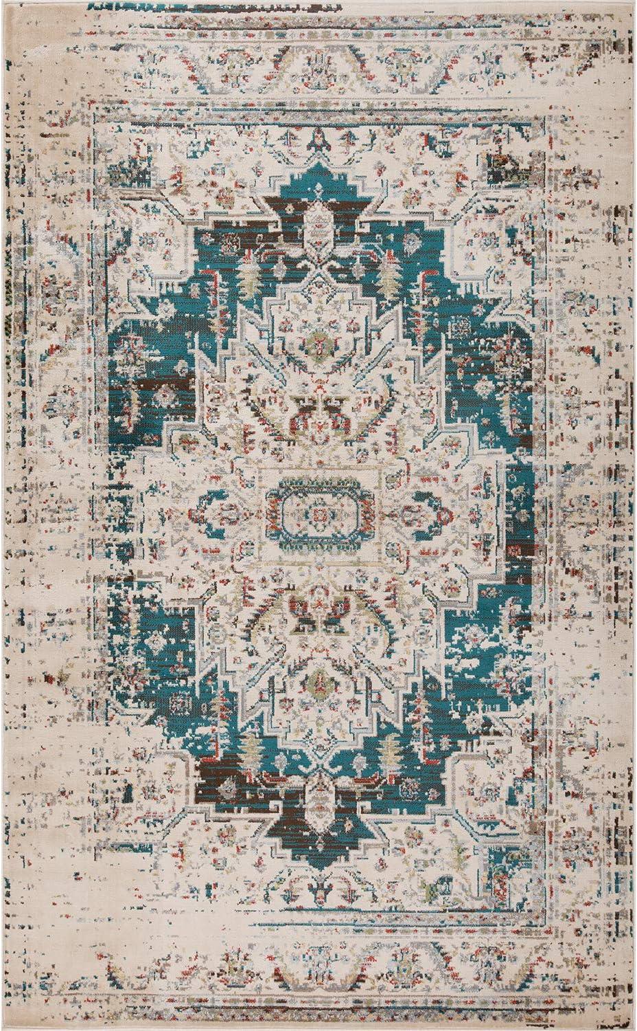 imageSuperior Indoor Area Rug or Runner Modern Abstract Floor Decor Soft Plush Rugs Aesthetic Home Accessories For Living Room Bedroom Office Kitchen Dining Cullen Collection 2 x 3 Brown BlackTeal