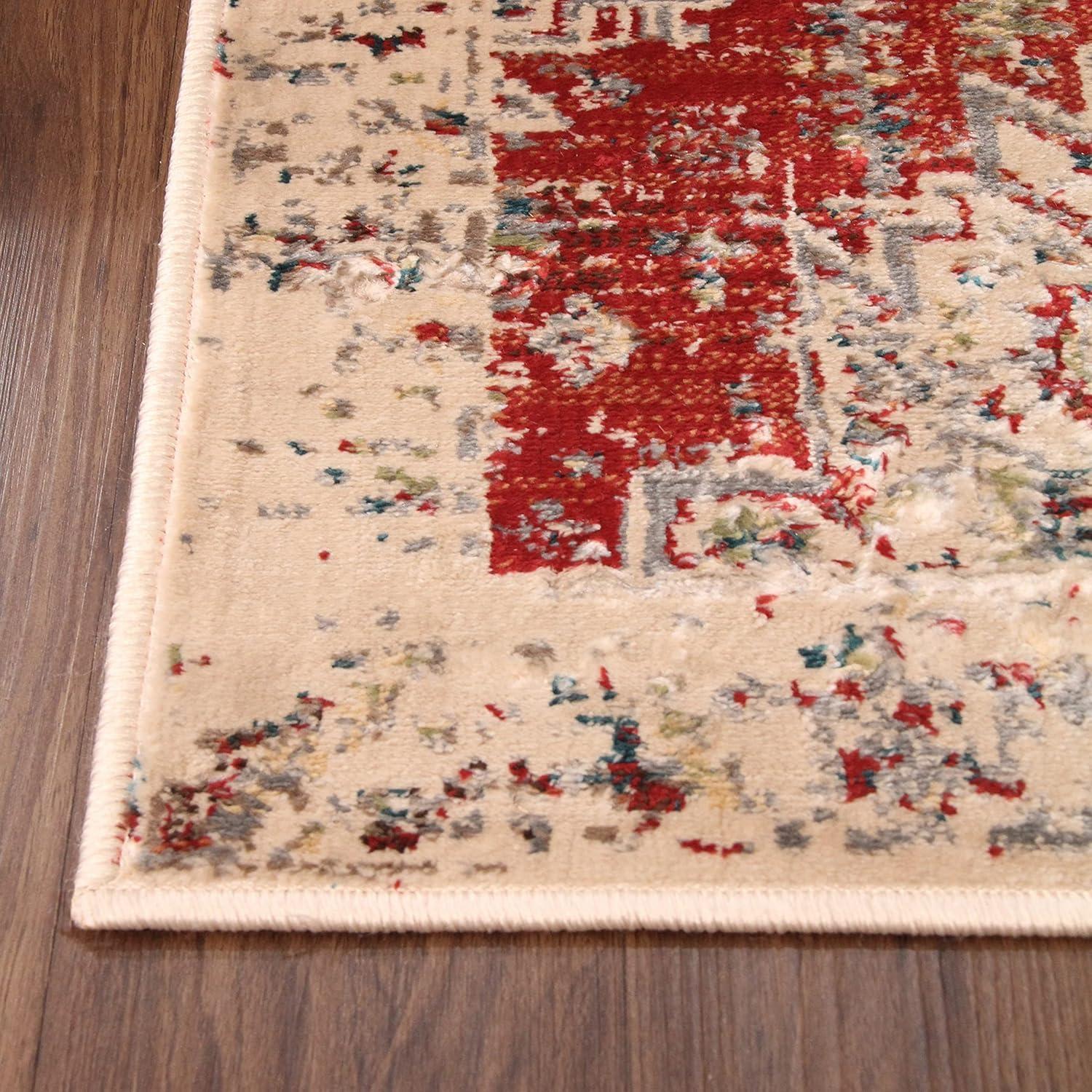 imageSuperior Indoor Area Rug or Runner Modern Abstract Floor Decor Soft Plush Rugs Aesthetic Home Accessories For Living Room Bedroom Office Kitchen Dining Cullen Collection 2 x 3 Brown BlackRed  Z