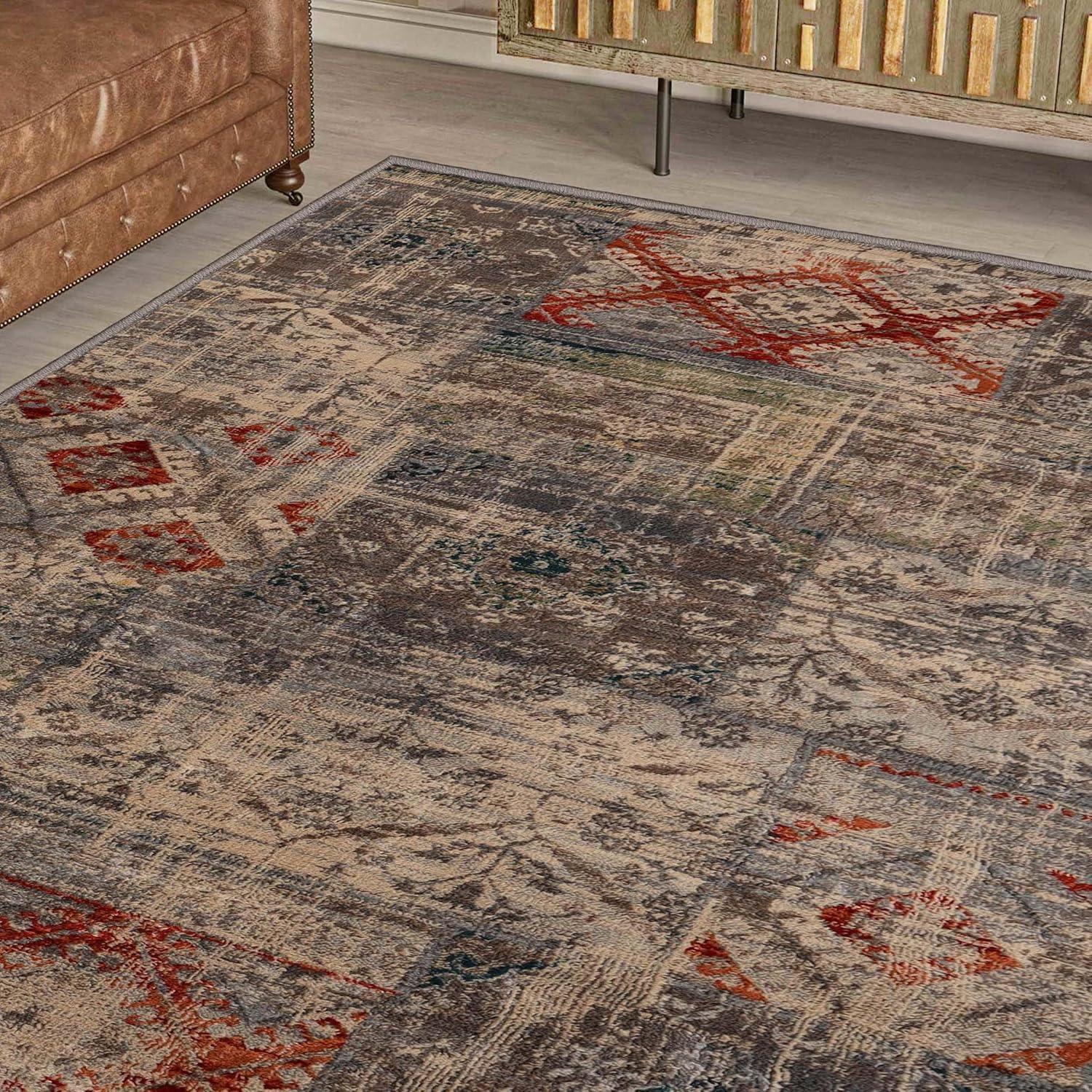imageSuperior Indoor Area Rug or Runner Modern Abstract Floor Decor Soft Plush Rugs Aesthetic Home Accessories For Living Room Bedroom Office Kitchen Dining Cullen Collection 2 x 3 Brown BlackAmara  Grey