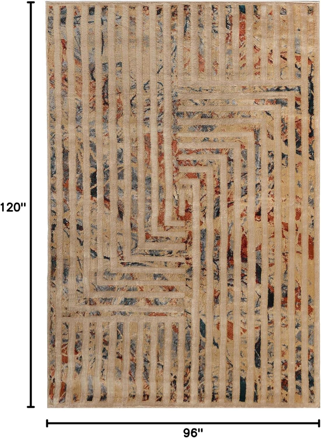 imageSuperior Indoor Area Rug or Runner Modern Abstract Floor Decor Soft Plush Rugs Aesthetic Home Accessories For Living Room Bedroom Office Kitchen Dining Cullen Collection 2 x 3 Brown BlackIvory