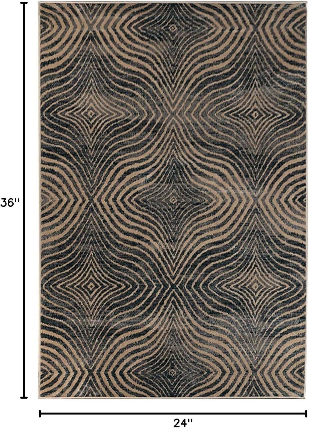 imageSuperior Indoor Area Rug or Runner Modern Abstract Floor Decor Soft Plush Rugs Aesthetic Home Accessories For Living Room Bedroom Office Kitchen Dining Cullen Collection 2 x 3 Brown BlackBrown Black