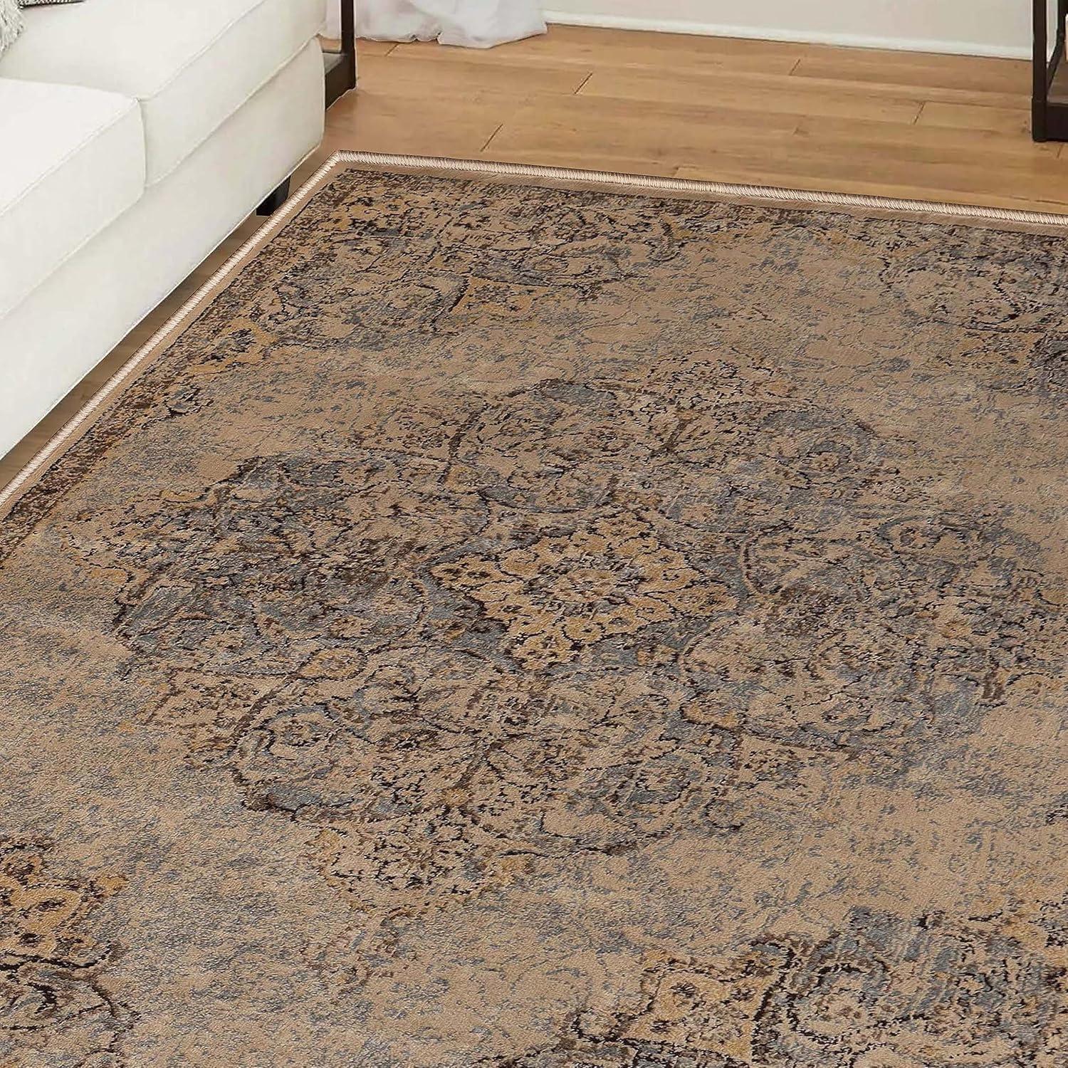 imageSuperior Indoor Area Rug or Runner Modern Abstract Floor Decor Soft Plush Rugs Aesthetic Home Accessories For Living Room Bedroom Office Kitchen Dining Cullen Collection 2 x 3 Brown BlackMeve  Ivorygrey