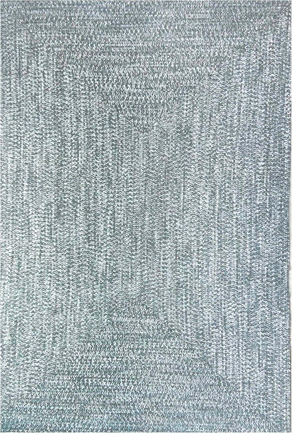imageSuperior Indoor Outdoor Braided Area Rug Reversible DualTone Home Floor Decor for Kitchen Patio Front Porch Deck Modern Boho Farmhouse Style 5 x 8 Oval Lagoon BreezeWhite