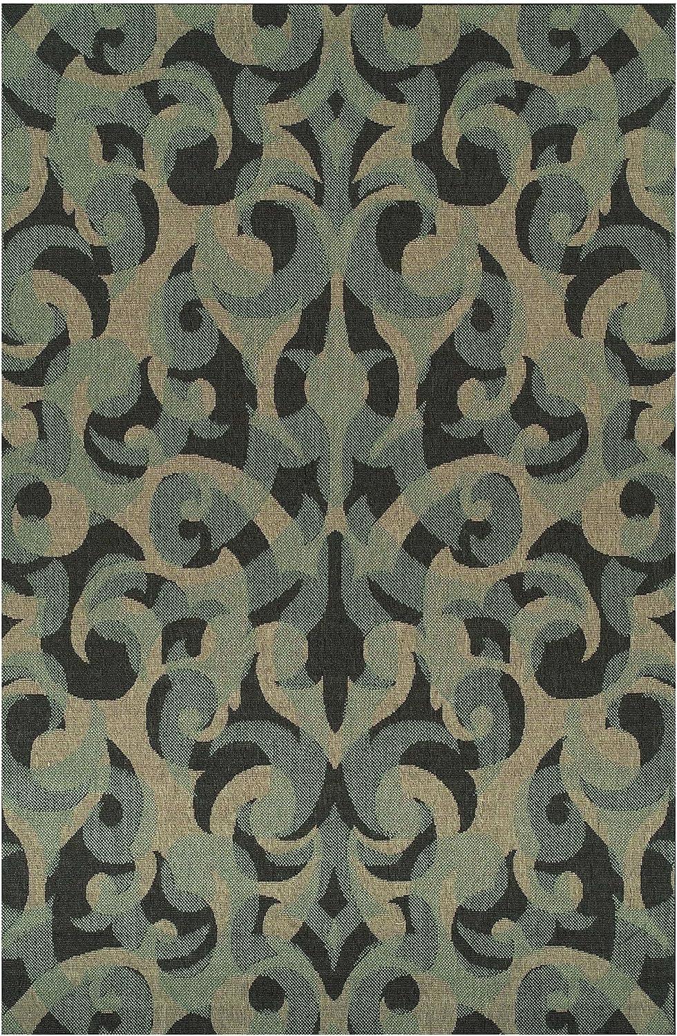 imageSuperior Indoor Outdoor Large Area Rug Contemporary Home Floor Decor Patio Entryway Porch Kitchen Dining Room Living Office Jute Backed Aldaine Collection 5 x 8 Teal