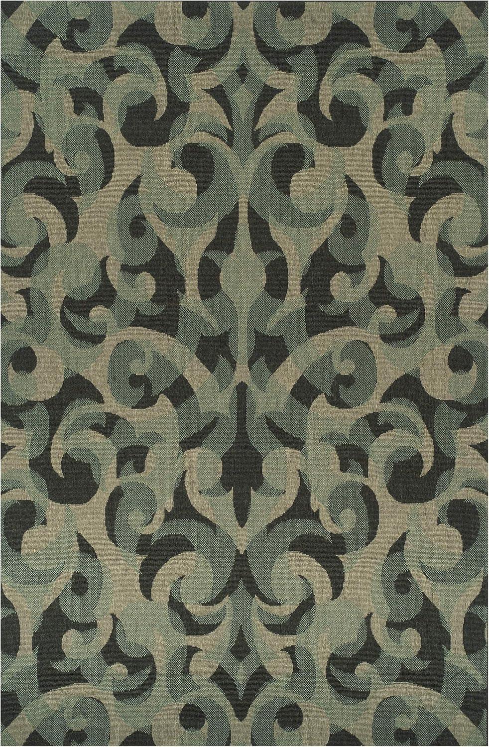 imageSuperior Indoor Outdoor Small Area Rug Contemporary Home Floor Decor Patio Entryway Porch Kitchen Dining Room Living Office Jute Backed Aldaine Collection 2 x 3 Teal