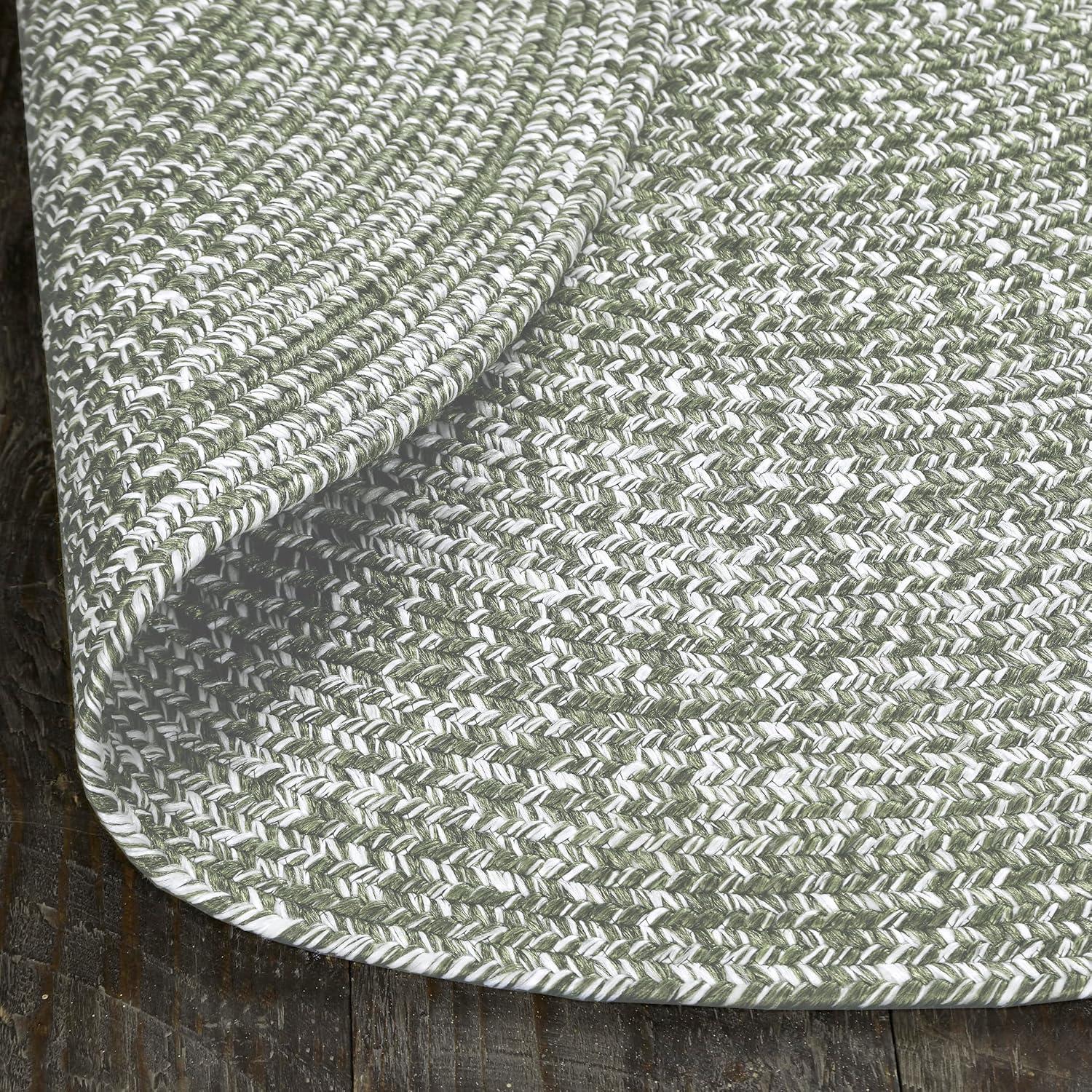 imageSuperior IndoorOutdoor Area Rug DualTone Reversible Braided Floor Decor for Patio Front Porch Entryway Living Room Office Nursery Artistic Home 5 x 8 Fog GreenWhiteGreenwhite