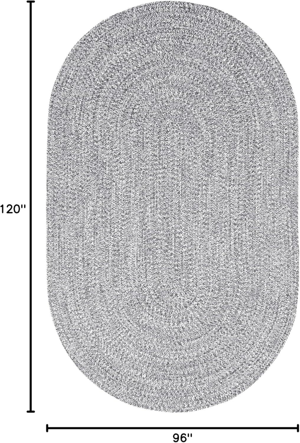imageSuperior IndoorOutdoor Area Rug DualTone Reversible Braided Floor Decor for Patio Front Porch Entryway Living Room Office Nursery Artistic Home 5 x 8 Fog GreenWhiteCharcoalwhite