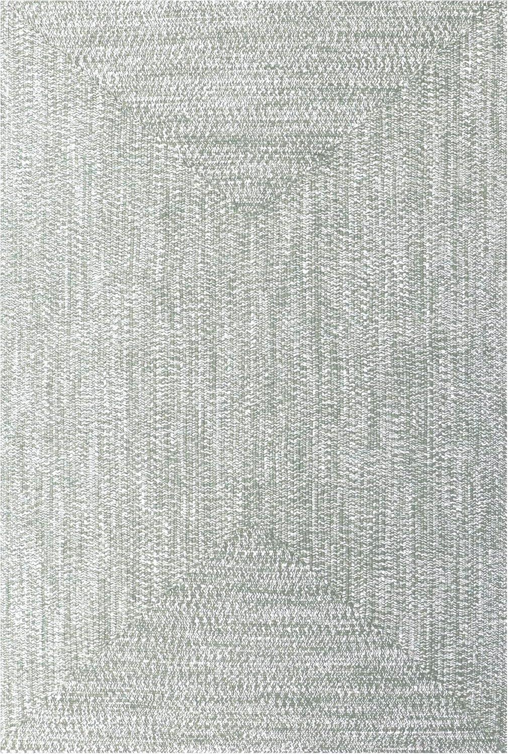 imageSuperior IndoorOutdoor Area Rug DualTone Reversible Braided Floor Decor for Patio Front Porch Entryway Living Room Office Nursery Artistic Home 5 x 8 Fog GreenWhiteFog Greenwhite