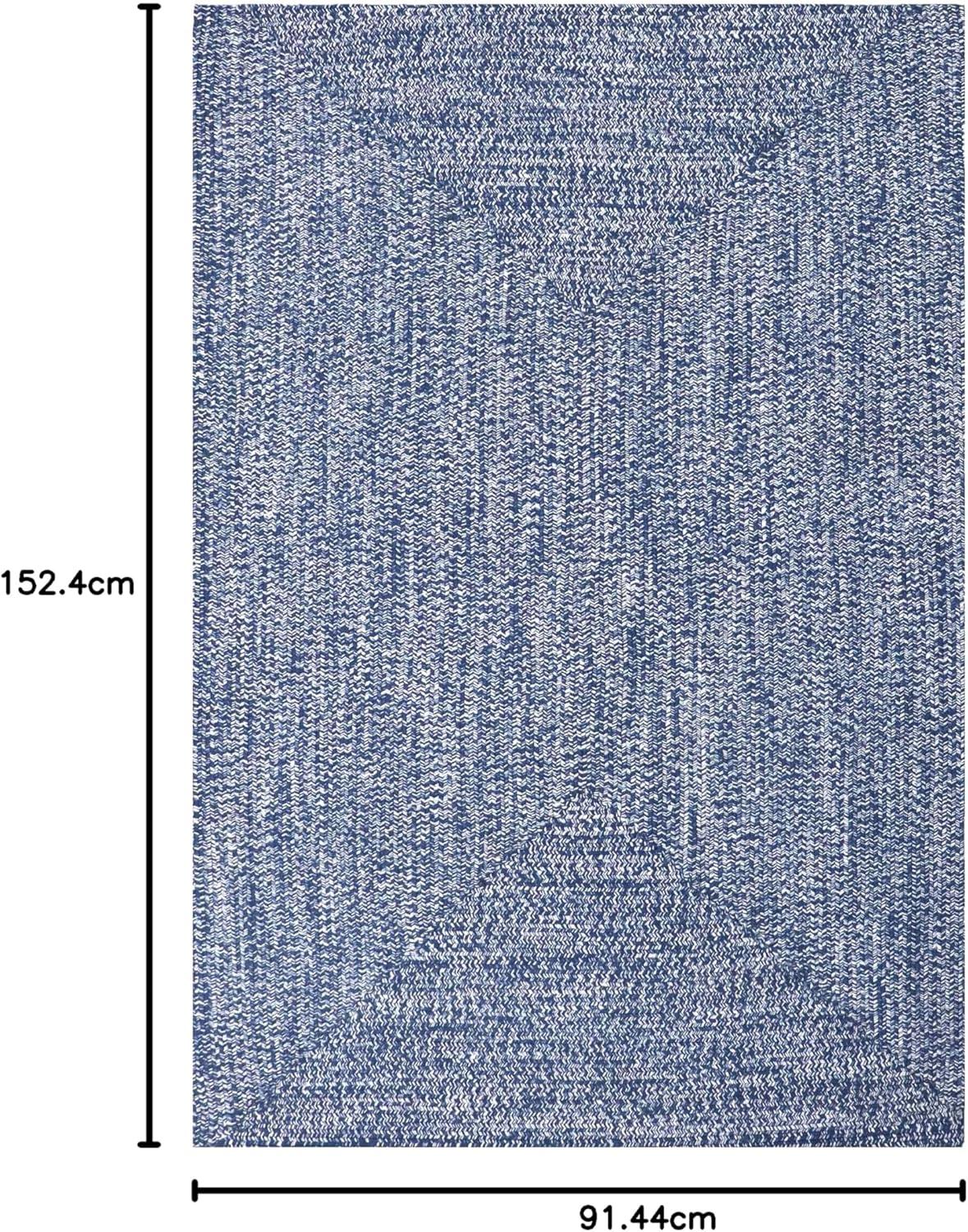 imageSuperior IndoorOutdoor Area Rug DualTone Reversible Braided Floor Decor for Patio Front Porch Entryway Living Room Office Nursery Artistic Home 5 x 8 Fog GreenWhiteDenim Bluewhite