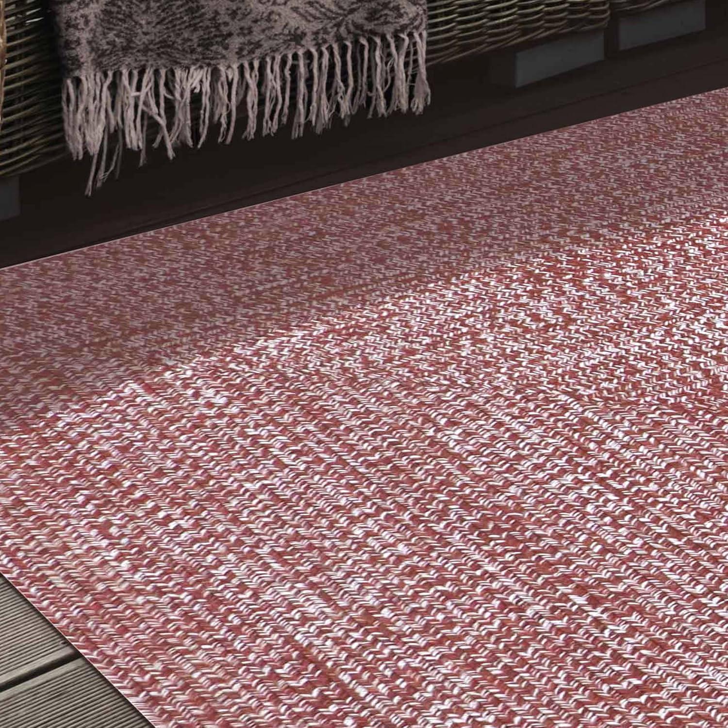 imageSuperior IndoorOutdoor Area Rug DualTone Reversible Braided Floor Decor for Patio Front Porch Entryway Living Room Office Nursery Artistic Home 5 x 8 Fog GreenWhiteBrickwhite