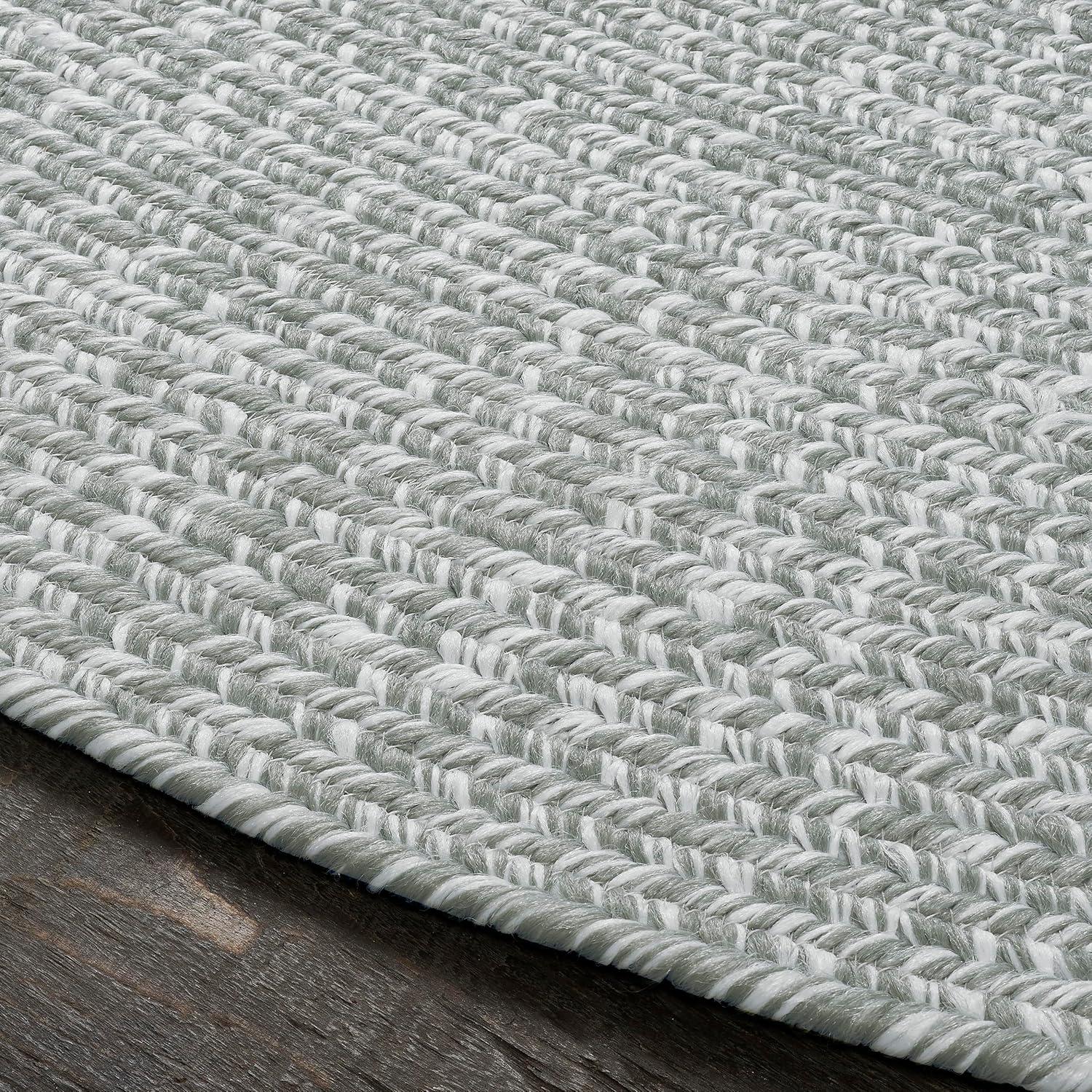 imageSuperior IndoorOutdoor Area Rug DualTone Reversible Braided Floor Decor for Patio Front Porch Entryway Living Room Office Nursery Artistic Home 5 x 8 Fog GreenWhiteFog Greenwhite