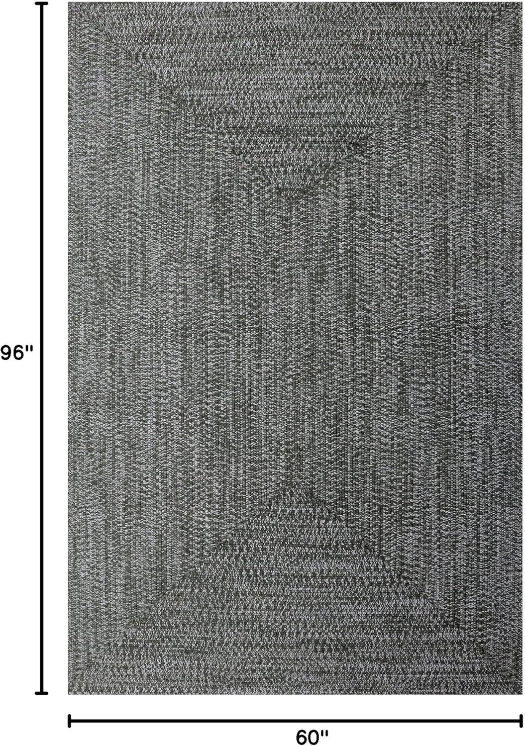 imageSuperior IndoorOutdoor Area Rug DualTone Reversible Braided Floor Decor for Patio Front Porch Entryway Living Room Office Nursery Artistic Home 5 x 8 Fog GreenWhiteFog Greenwhite