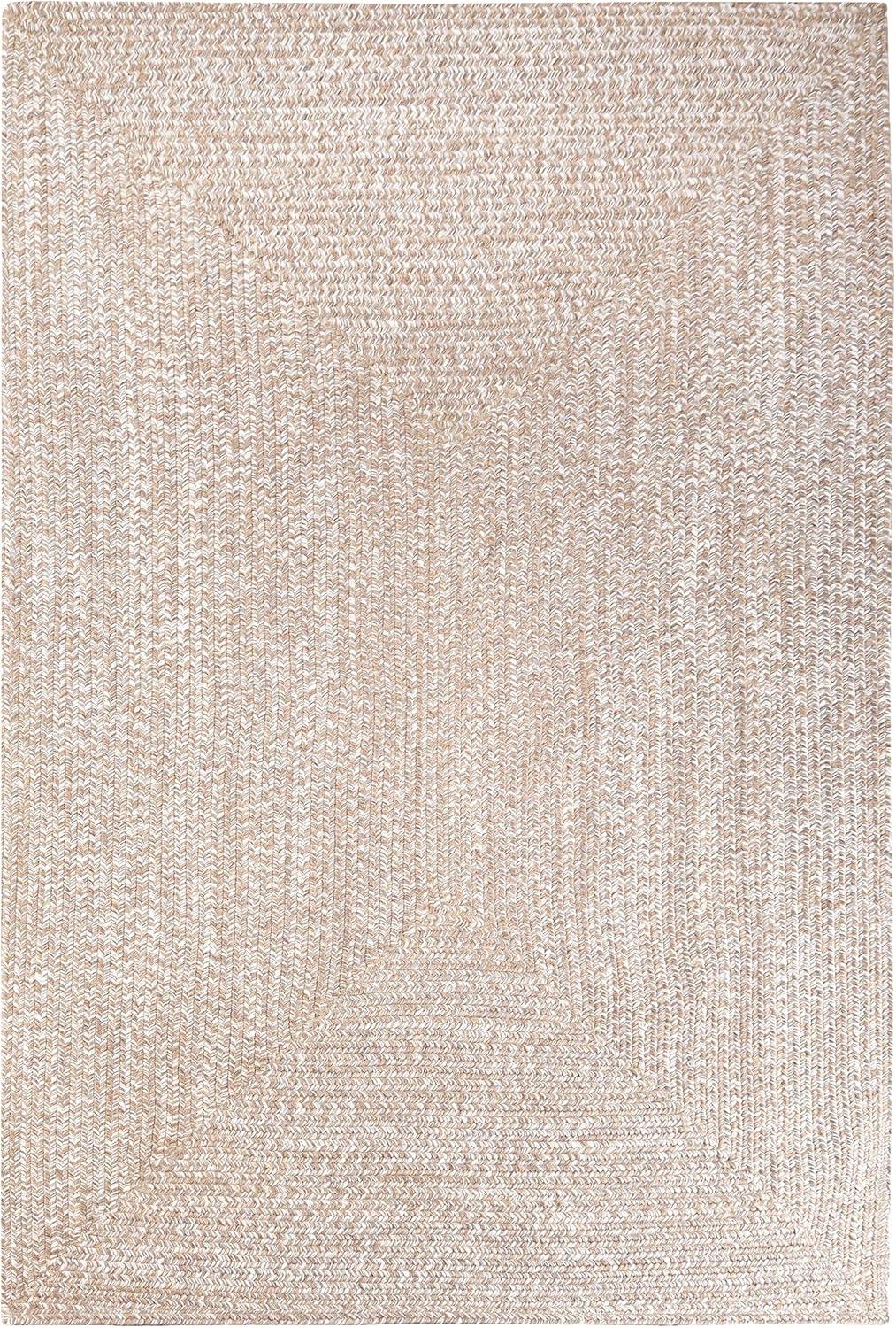 imageSuperior IndoorOutdoor Area Rug DualTone Reversible Braided Floor Decor for Patio Front Porch Entryway Living Room Office Nursery Artistic Home 5 x 8 Fog GreenWhiteLattewhite