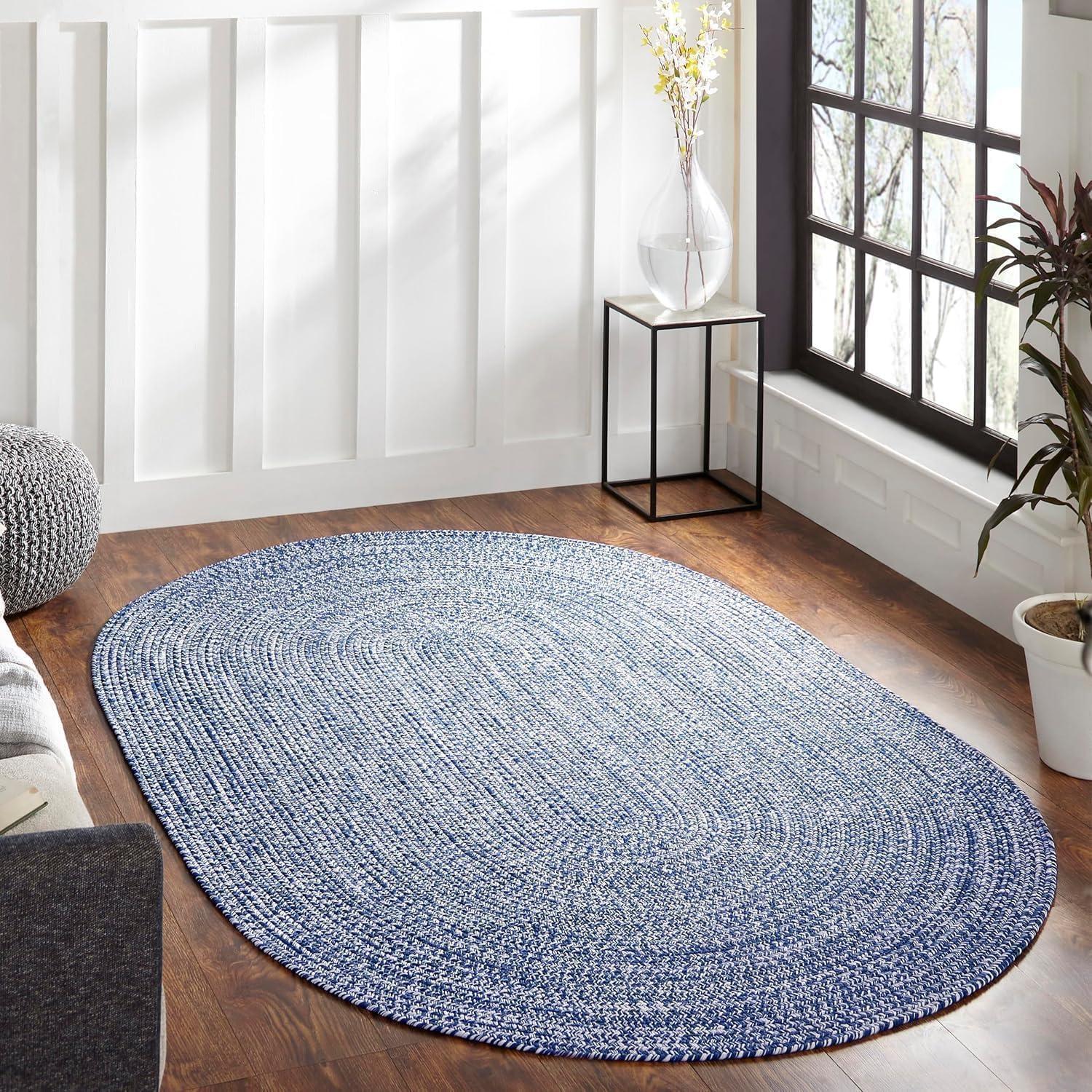 imageSuperior IndoorOutdoor Area Rug DualTone Reversible Braided Floor Decor for Patio Front Porch Entryway Living Room Office Nursery Artistic Home 5 x 8 Fog GreenWhiteDenim Bluewhite
