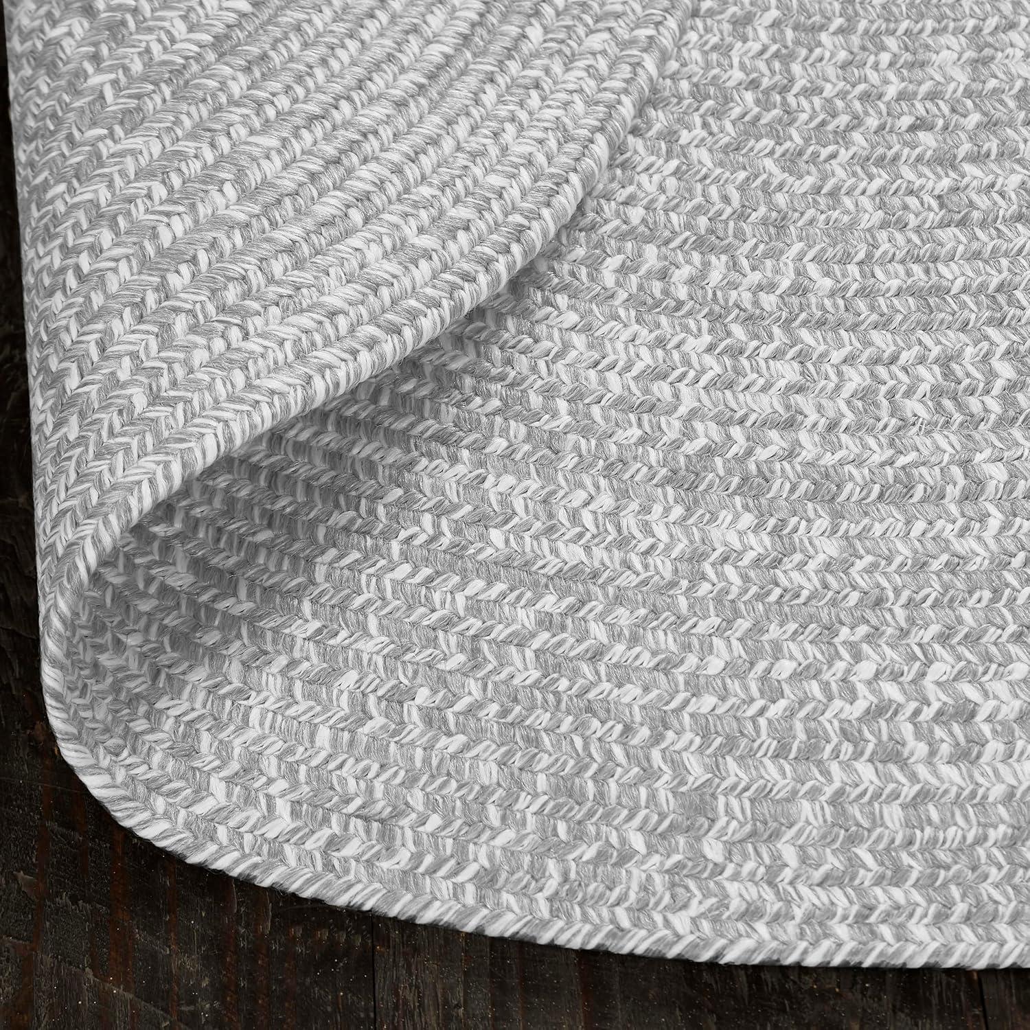 imageSuperior IndoorOutdoor Area Rug DualTone Reversible Braided Floor Decor for Patio Front Porch Entryway Living Room Office Nursery Artistic Home 5 x 8 Fog GreenWhiteSlatewhite