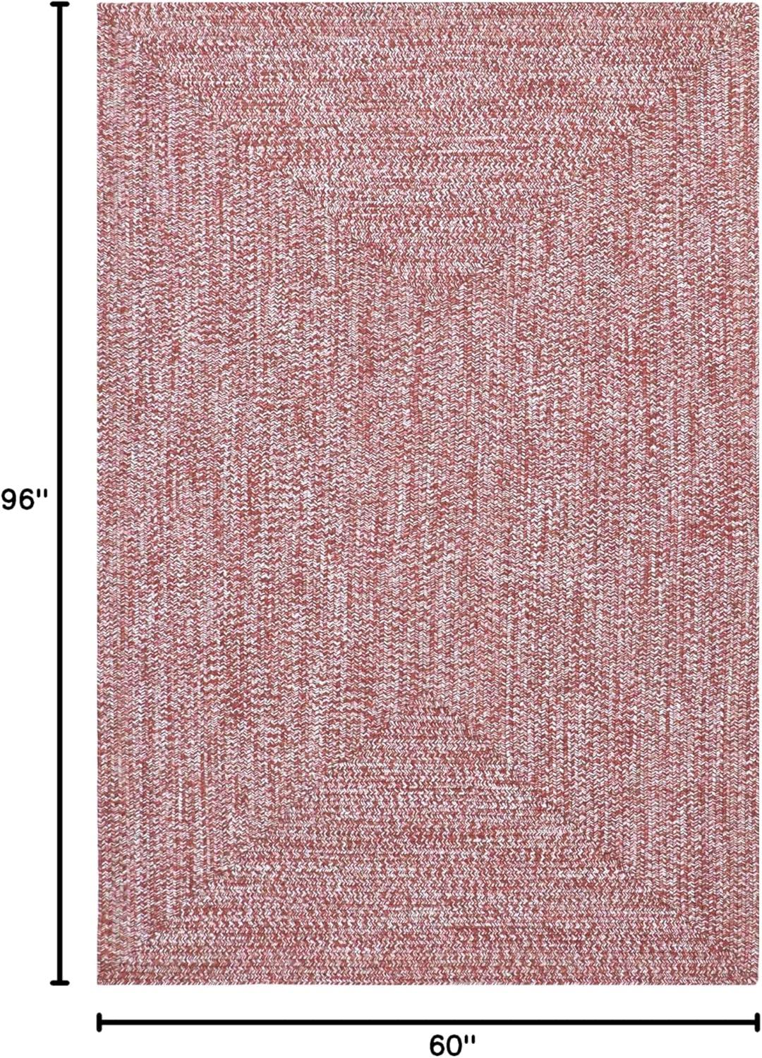 imageSuperior IndoorOutdoor Area Rug DualTone Reversible Braided Floor Decor for Patio Front Porch Entryway Living Room Office Nursery Artistic Home 5 x 8 Fog GreenWhiteBrickwhite