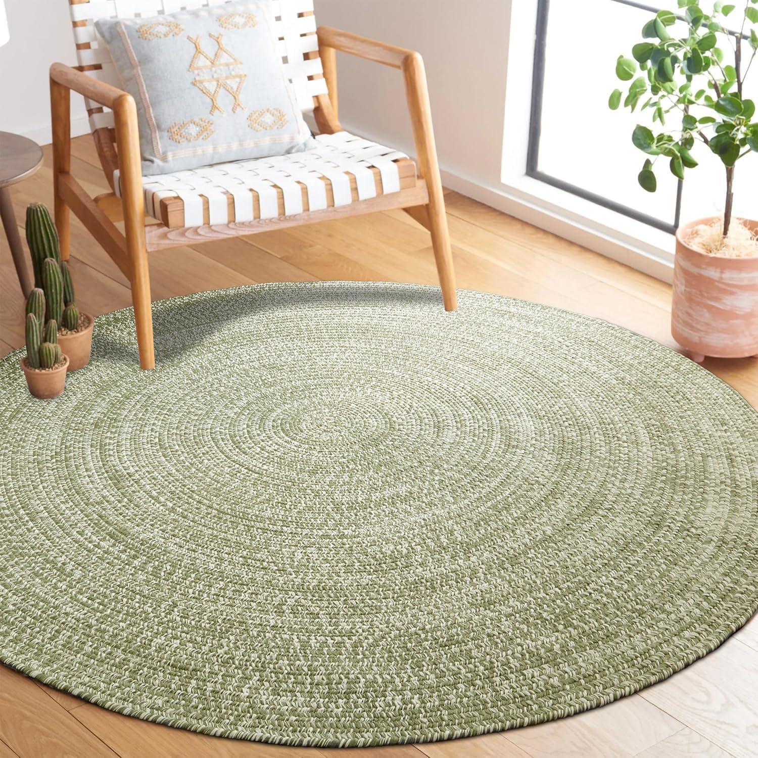 imageSuperior IndoorOutdoor Area Rug DualTone Reversible Braided Floor Decor for Patio Front Porch Entryway Living Room Office Nursery Artistic Home 5 x 8 Fog GreenWhiteFog Greenwhite