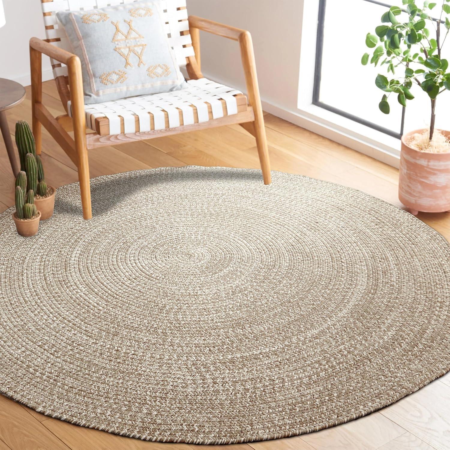 imageSuperior IndoorOutdoor Area Rug DualTone Reversible Braided Floor Decor for Patio Front Porch Entryway Living Room Office Nursery Artistic Home 5 x 8 Fog GreenWhiteCanvaswhite