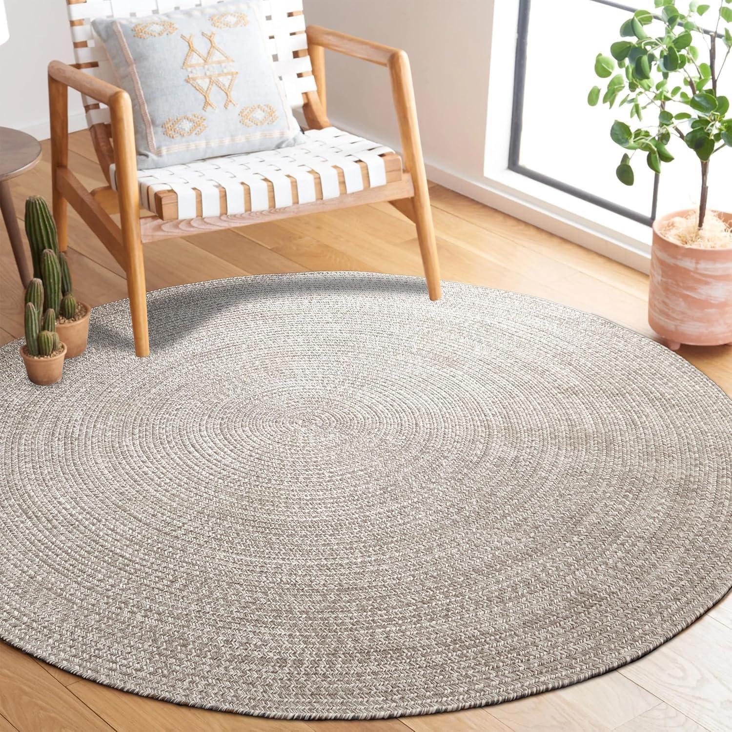 imageSuperior IndoorOutdoor Area Rug DualTone Reversible Braided Floor Decor for Patio Front Porch Entryway Living Room Office Nursery Artistic Home 5 x 8 Fog GreenWhiteSlatewhite