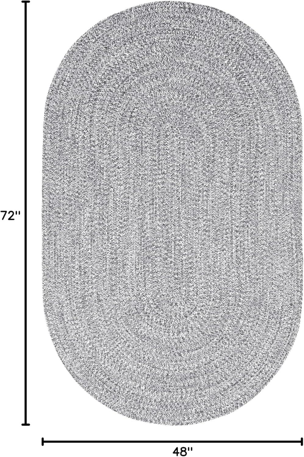 imageSuperior IndoorOutdoor Area Rug DualTone Reversible Braided Floor Decor for Patio Front Porch Entryway Living Room Office Nursery Artistic Home 5 x 8 Fog GreenWhiteCharcoalwhite