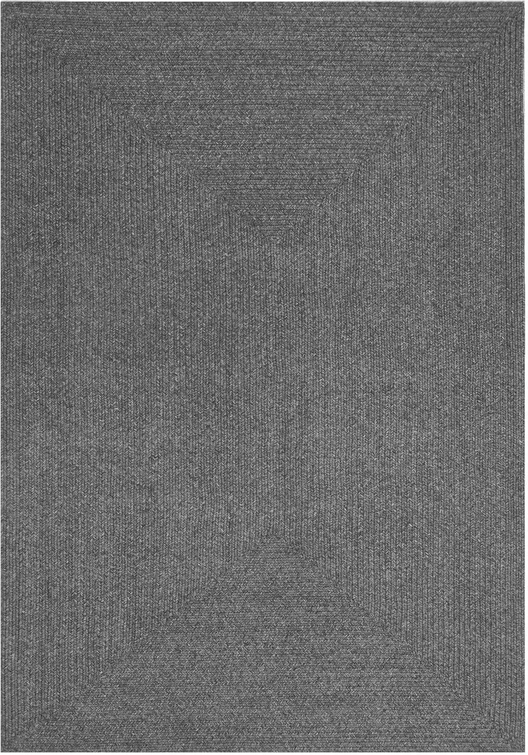 imageSuperior IndoorOutdoor Area Rug DualTone Reversible Braided Floor Decor for Patio Front Porch Entryway Living Room Office Nursery Artistic Home 5 x 8 Fog GreenWhiteCharcoal