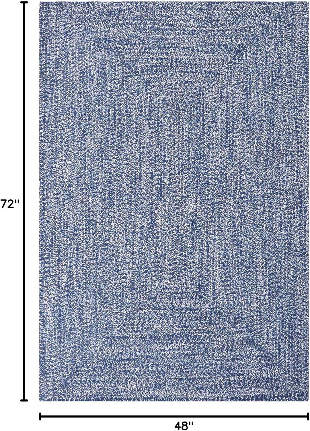 imageSuperior IndoorOutdoor Area Rug DualTone Reversible Braided Floor Decor for Patio Front Porch Entryway Living Room Office Nursery Artistic Home 5 x 8 Fog GreenWhiteDenim Bluewhite