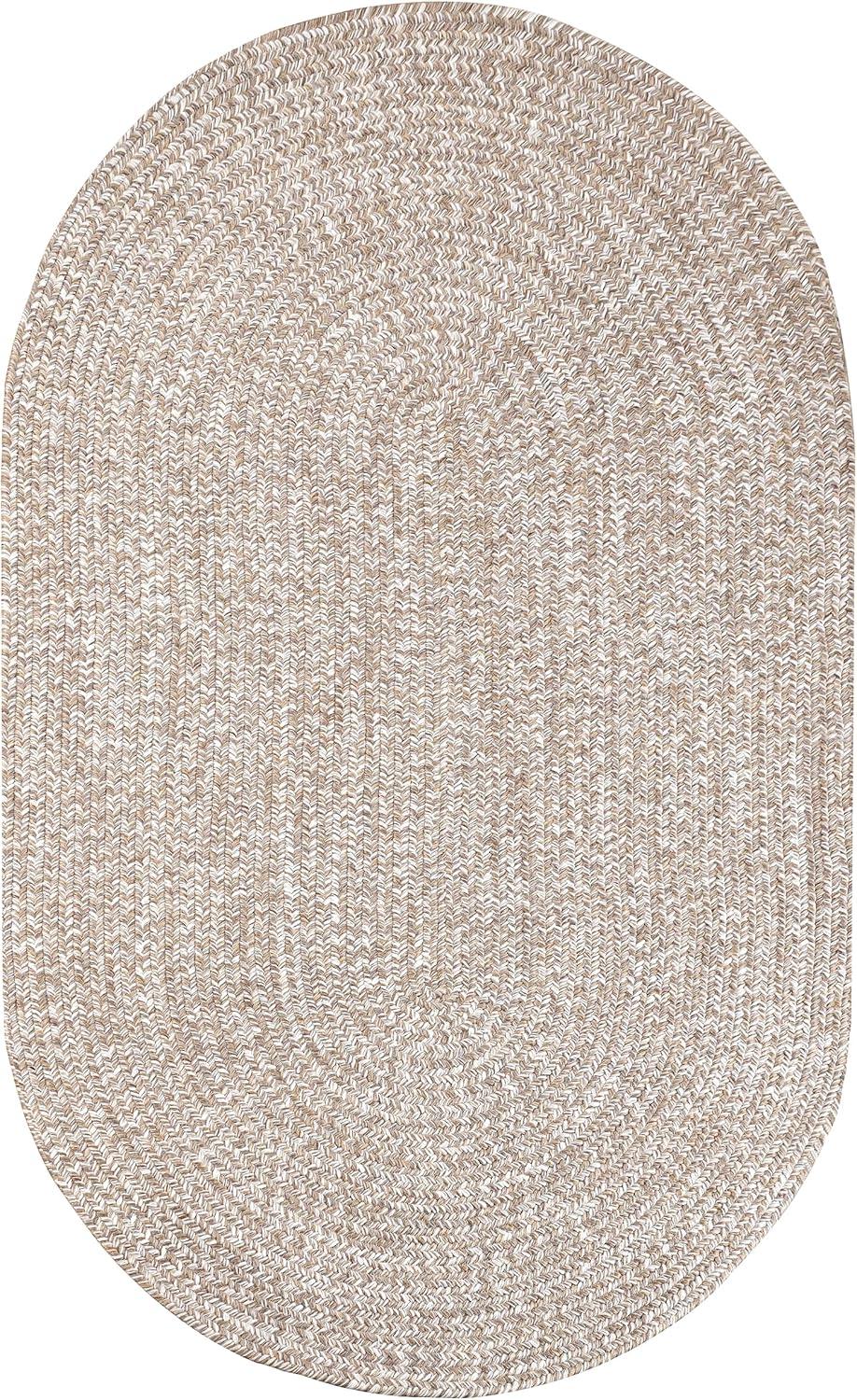 imageSuperior IndoorOutdoor Area Rug DualTone Reversible Braided Floor Decor for Patio Front Porch Entryway Living Room Office Nursery Artistic Home 5 x 8 Fog GreenWhiteLattewhite