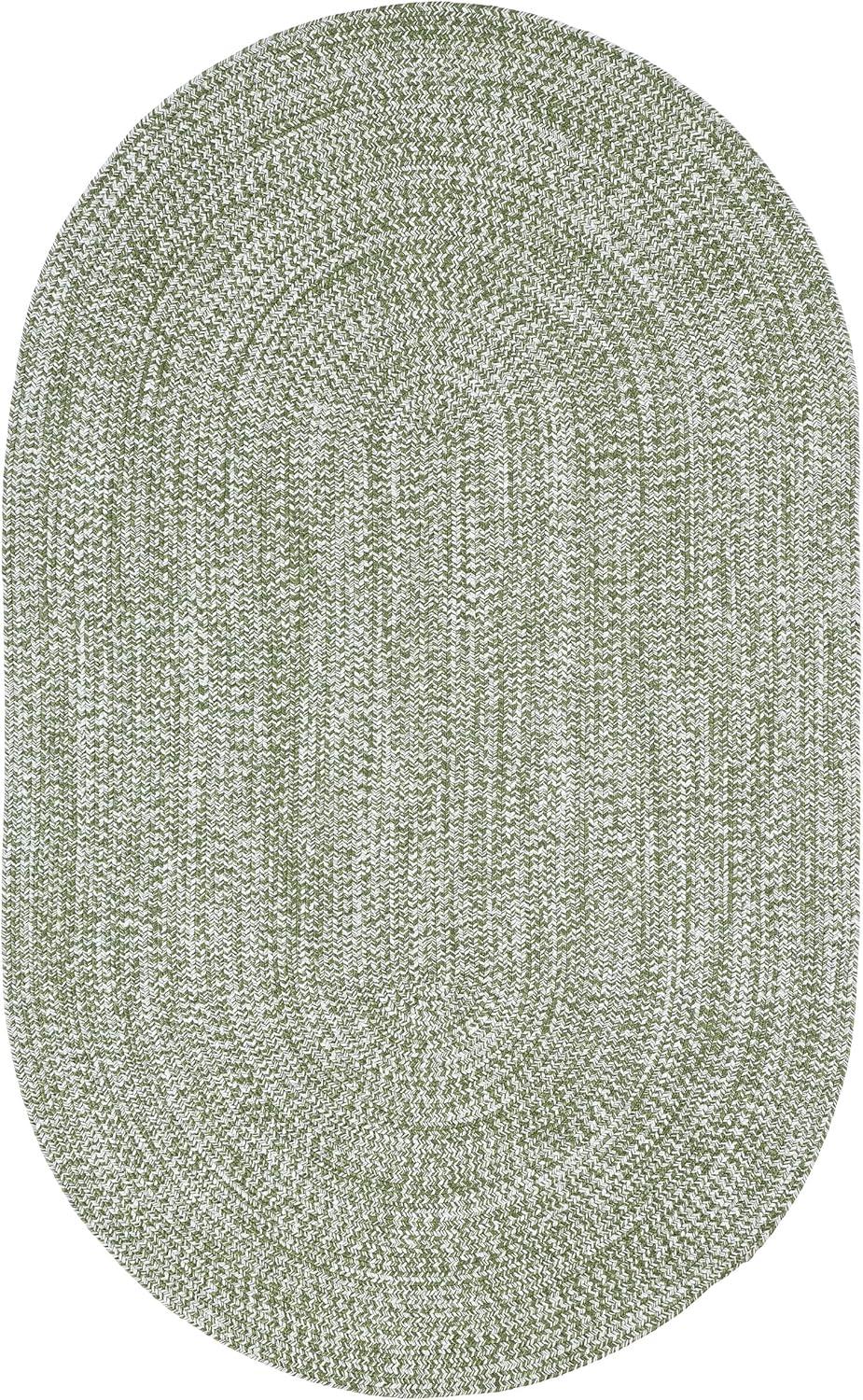 imageSuperior IndoorOutdoor Area Rug DualTone Reversible Braided Floor Decor for Patio Front Porch Entryway Living Room Office Nursery Artistic Home 5 x 8 Fog GreenWhiteGreenwhite