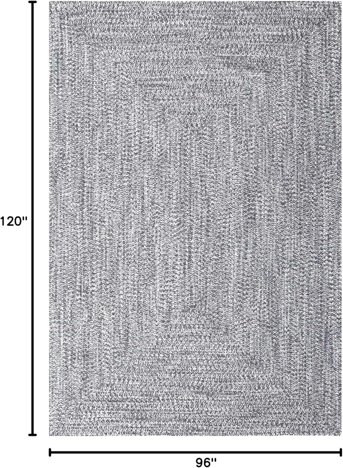 imageSuperior IndoorOutdoor Area Rug DualTone Reversible Braided Floor Decor for Patio Front Porch Entryway Living Room Office Nursery Artistic Home 5 x 8 Fog GreenWhiteCharcoalwhite