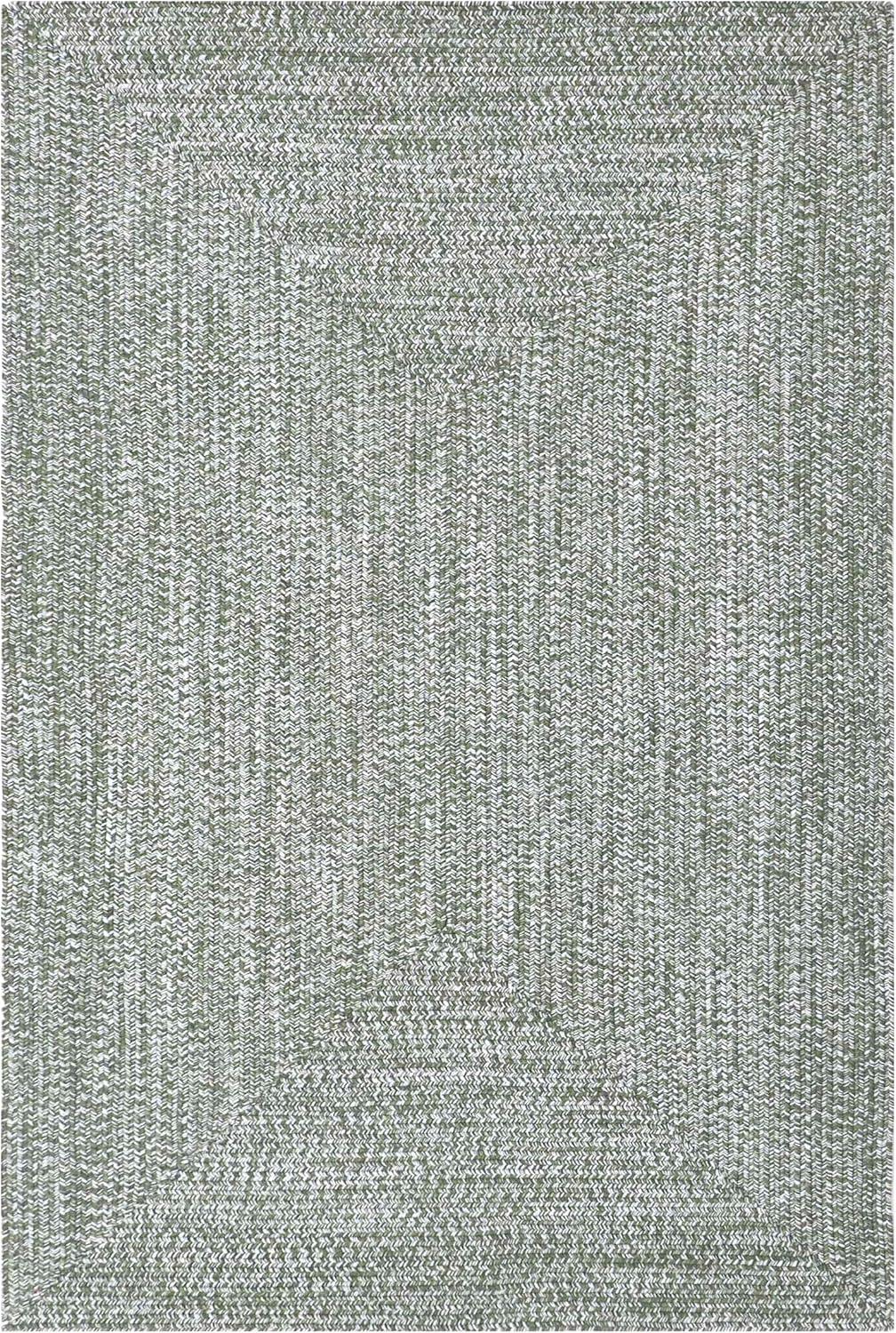 imageSuperior IndoorOutdoor Area Rug DualTone Reversible Braided Floor Decor for Patio Front Porch Entryway Living Room Office Nursery Artistic Home 5 x 8 Fog GreenWhiteGreenwhite
