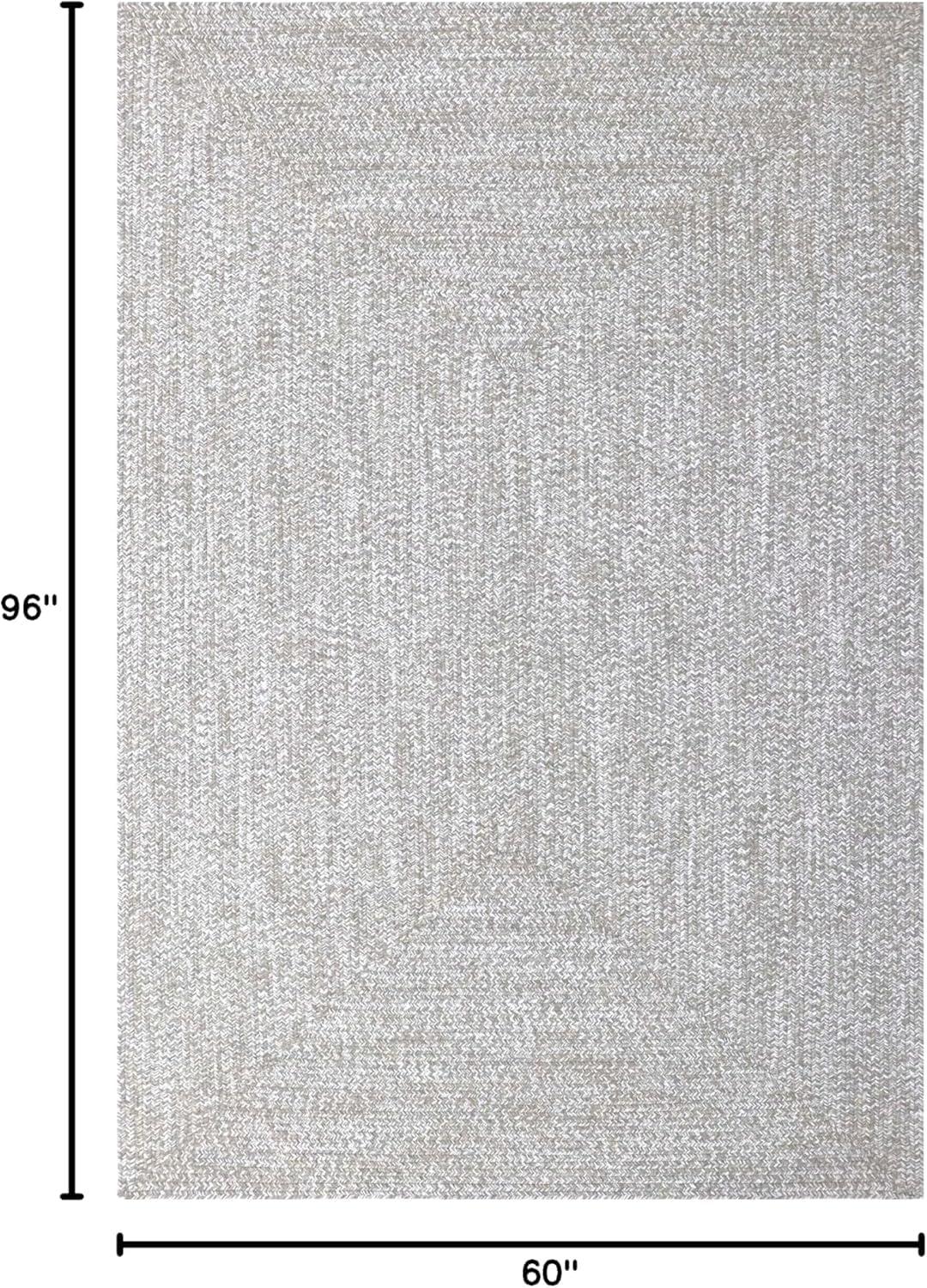 imageSuperior IndoorOutdoor Area Rug DualTone Reversible Braided Floor Decor for Patio Front Porch Entryway Living Room Office Nursery Artistic Home 5 x 8 Fog GreenWhiteCanvaswhite