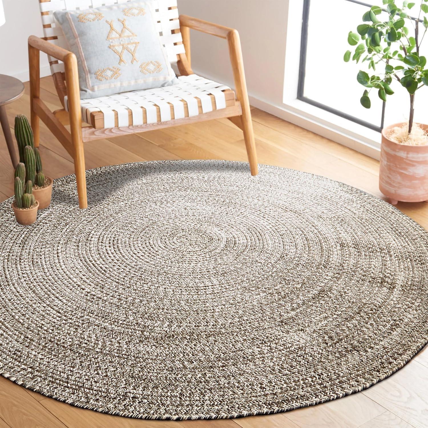 imageSuperior IndoorOutdoor Area Rug DualTone Reversible Braided Floor Decor for Patio Front Porch Entryway Living Room Office Nursery Artistic Home 5 x 8 Fog GreenWhiteCharcoalwhite