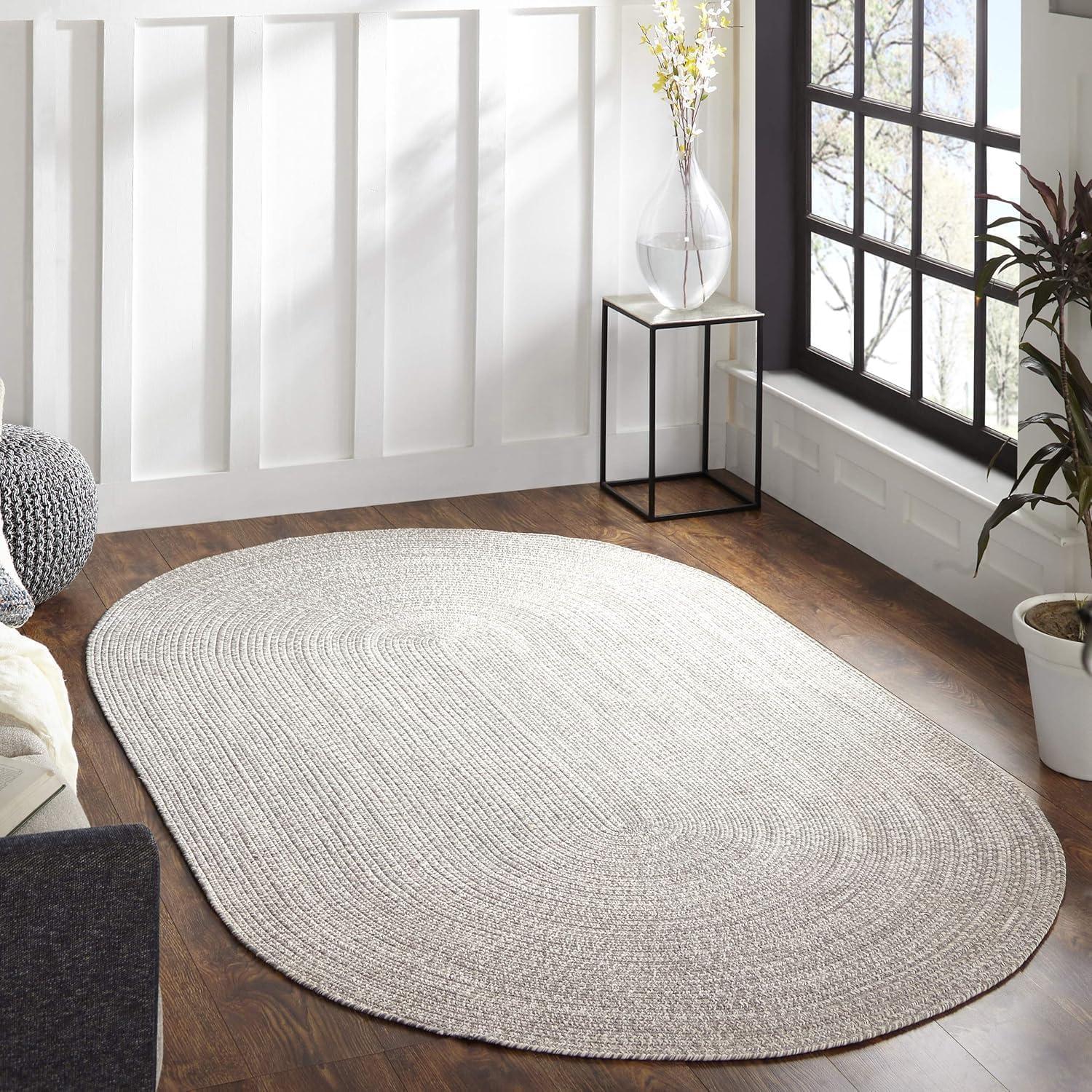 imageSuperior IndoorOutdoor Area Rug DualTone Reversible Braided Floor Decor for Patio Front Porch Entryway Living Room Office Nursery Artistic Home 5 x 8 Fog GreenWhiteSlatewhite